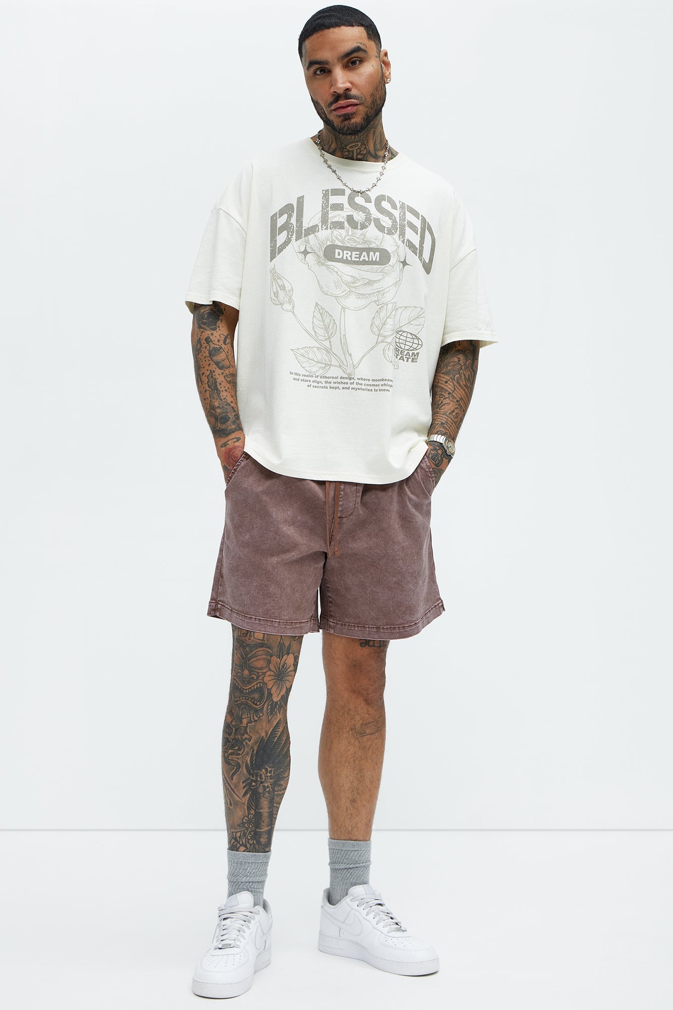 Bless Dreams Oversized Short Sleeve Tee - White