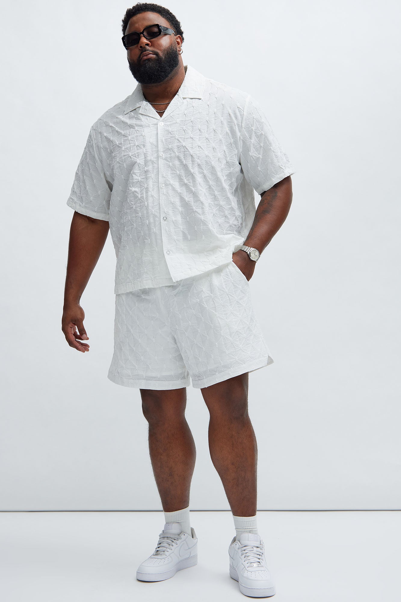 Atticus Textured Warmup Shorts - White