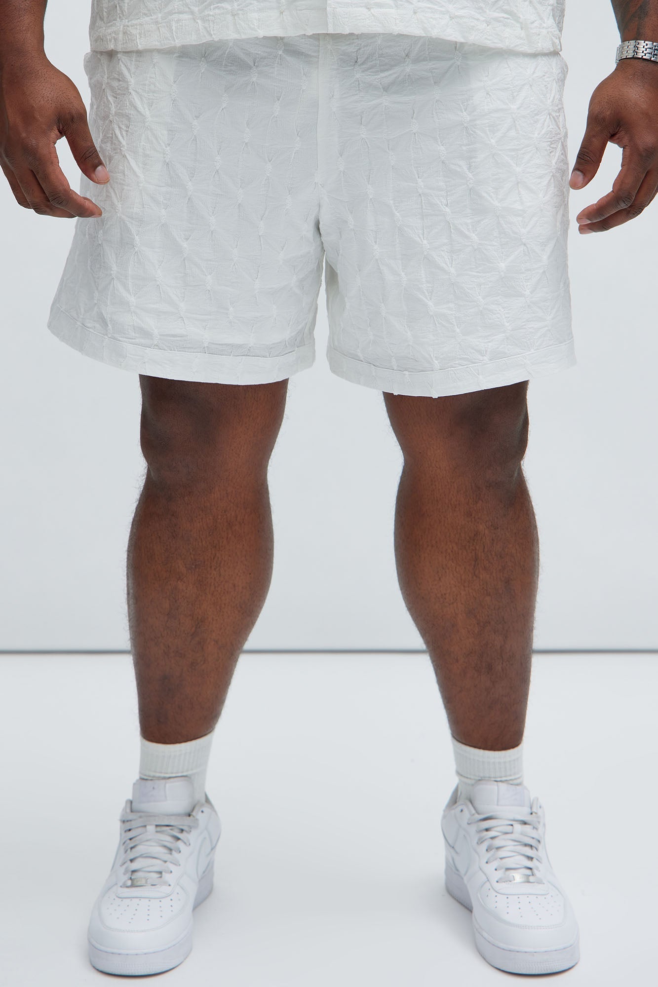 Atticus Textured Warmup Shorts - White