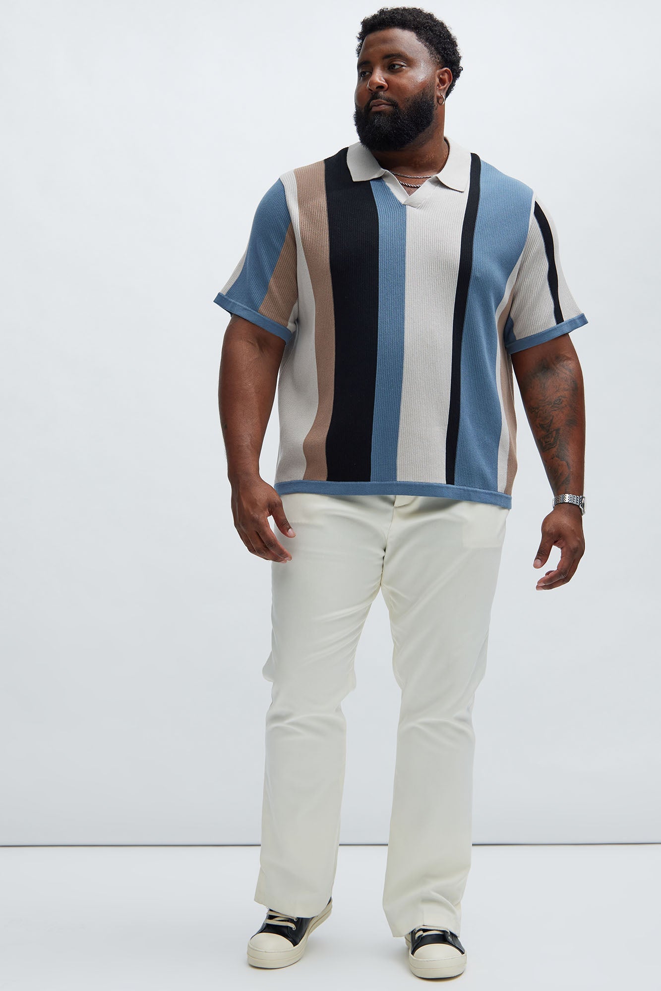 Kirk Knit Short Sleeve Polo - Taupe/combo