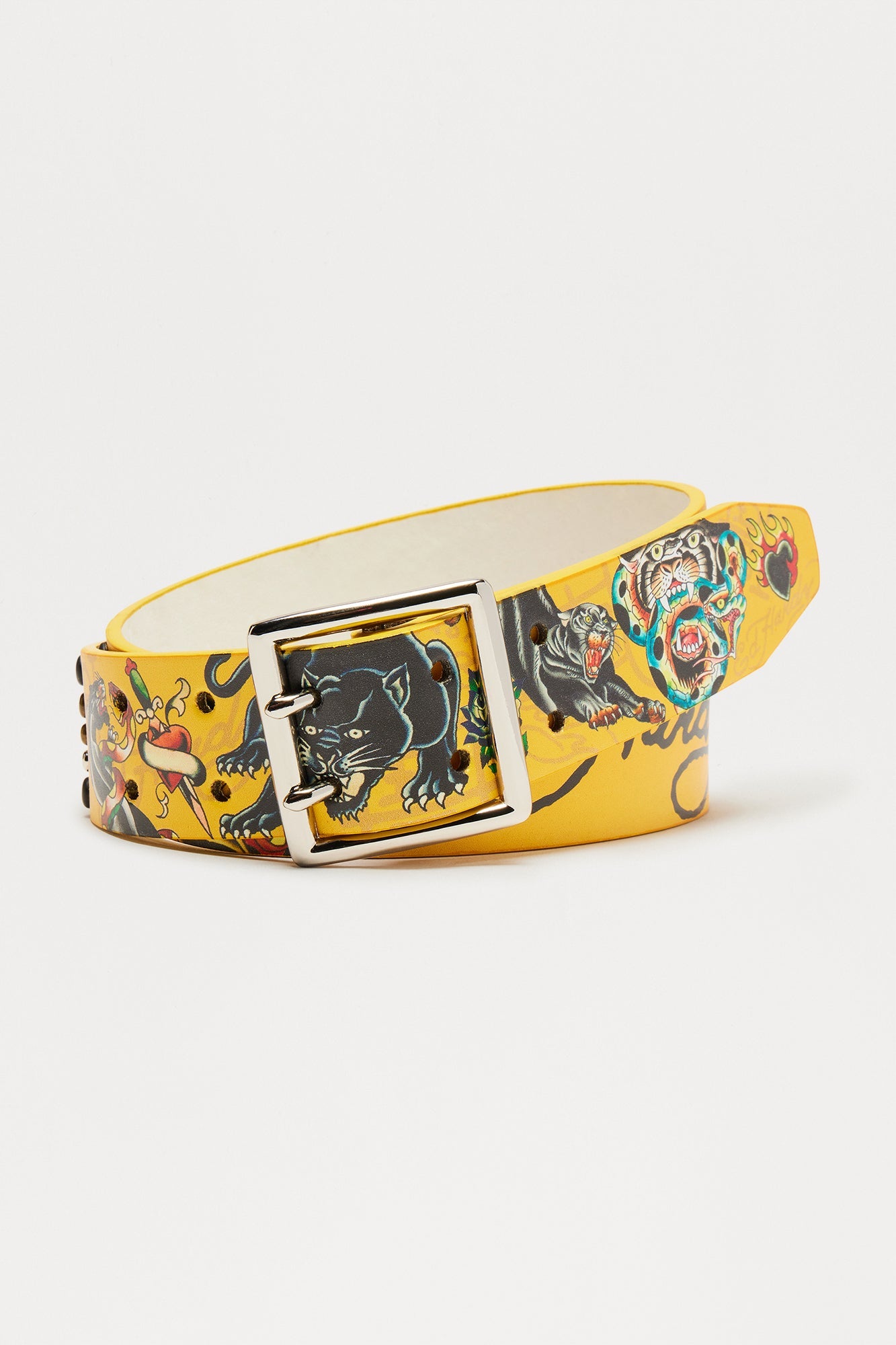 Ed Hardy Dual Prong Belt - Yellow