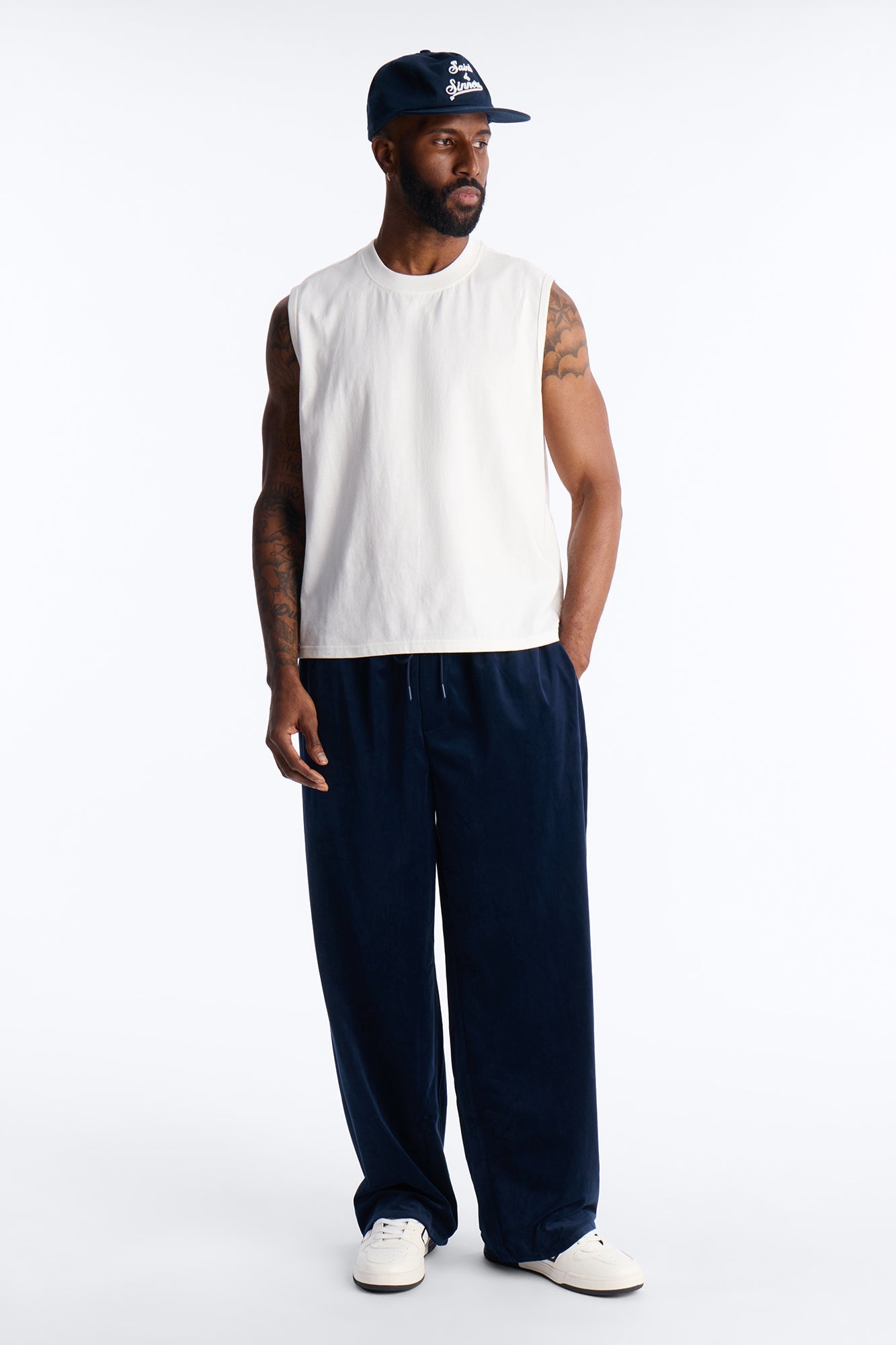 Cropped Muscle Tee - White