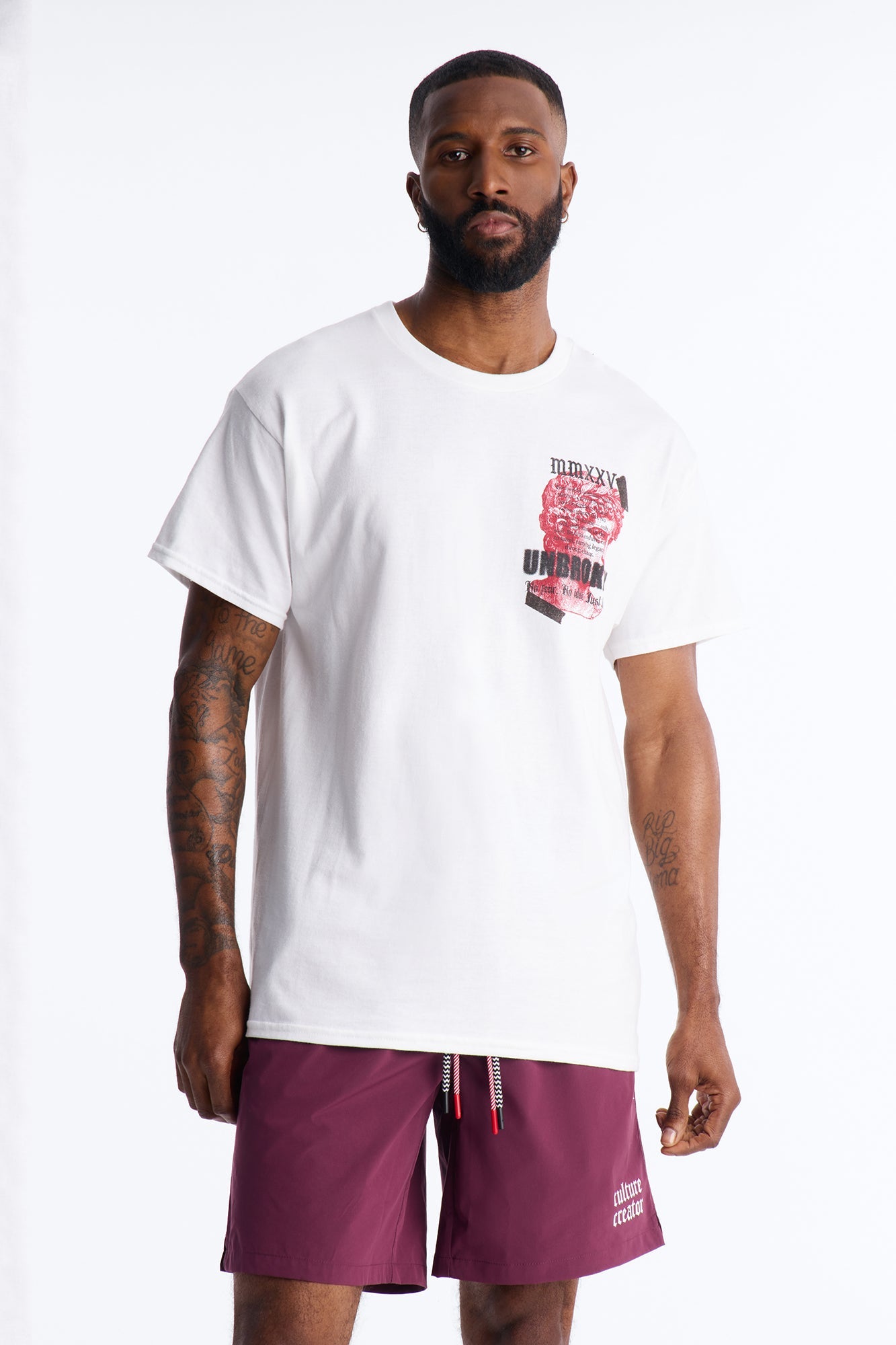 Unbroken And Focused Oversized Short Sleeve Tee - White