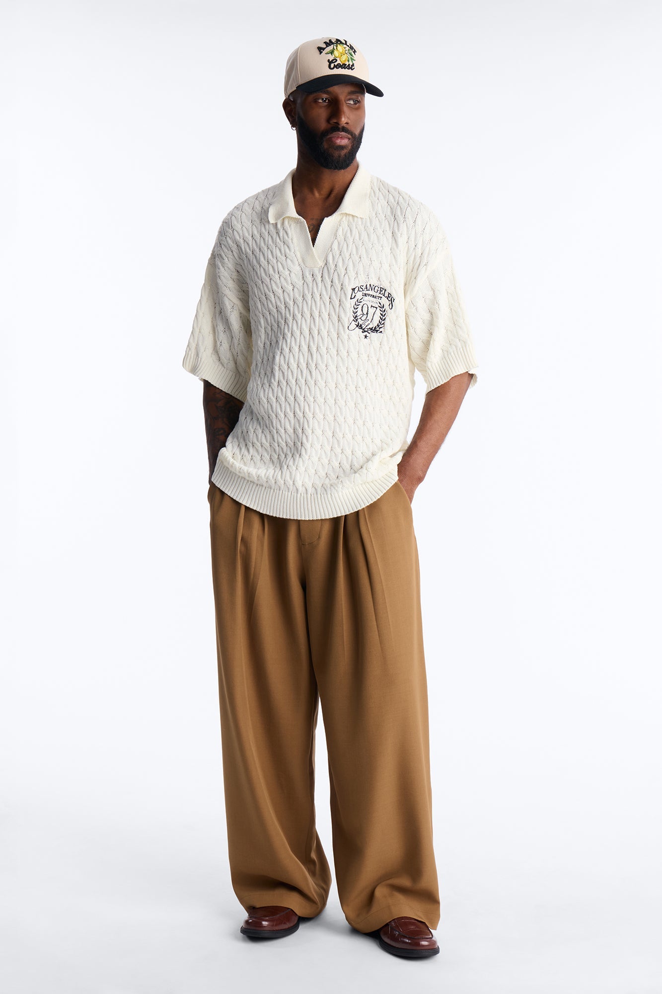 Los Angeles 97 Short Sleeve Knit Johnny Polo - Off White