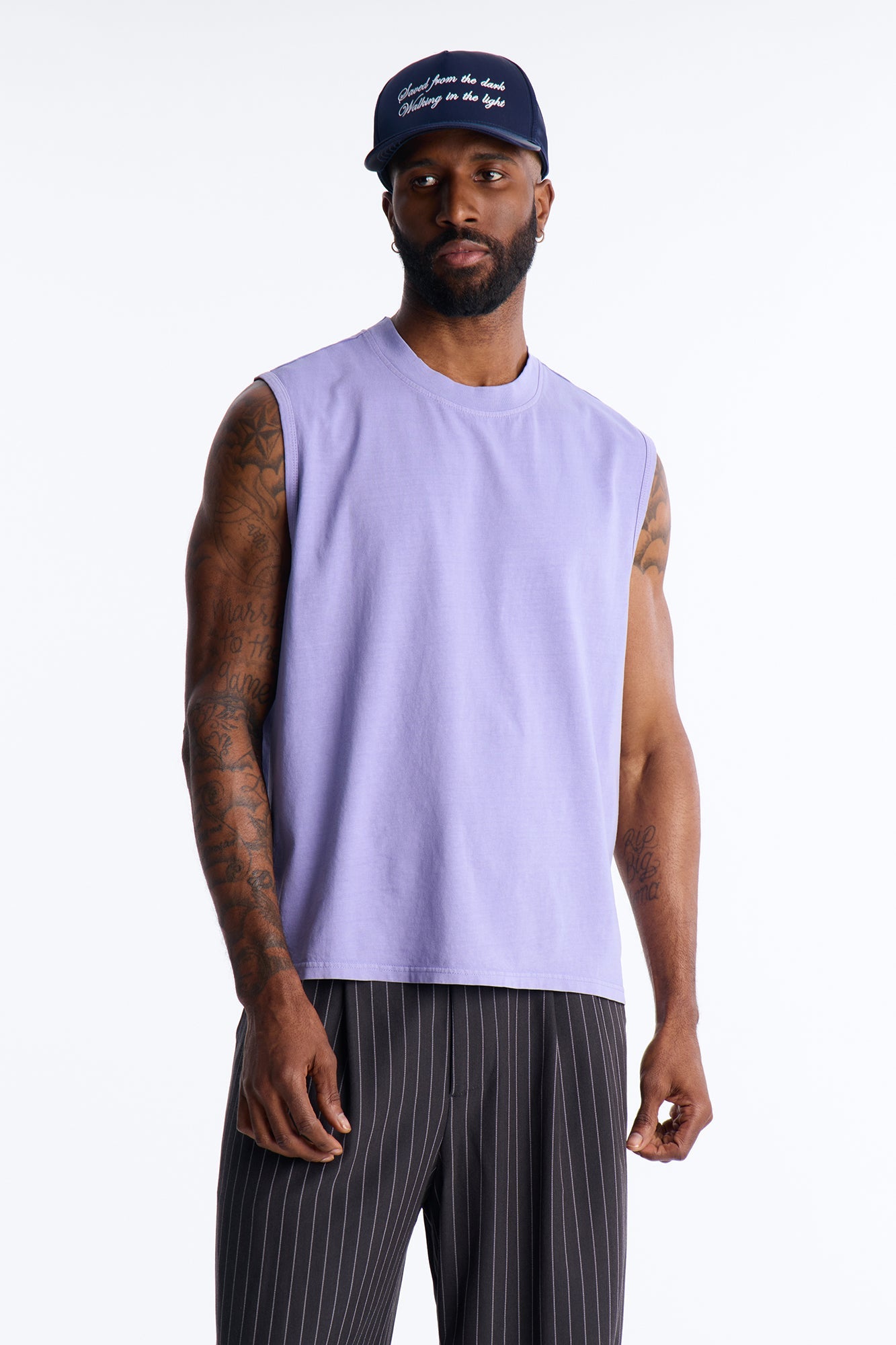 Cropped Muscle Tee - Lavender