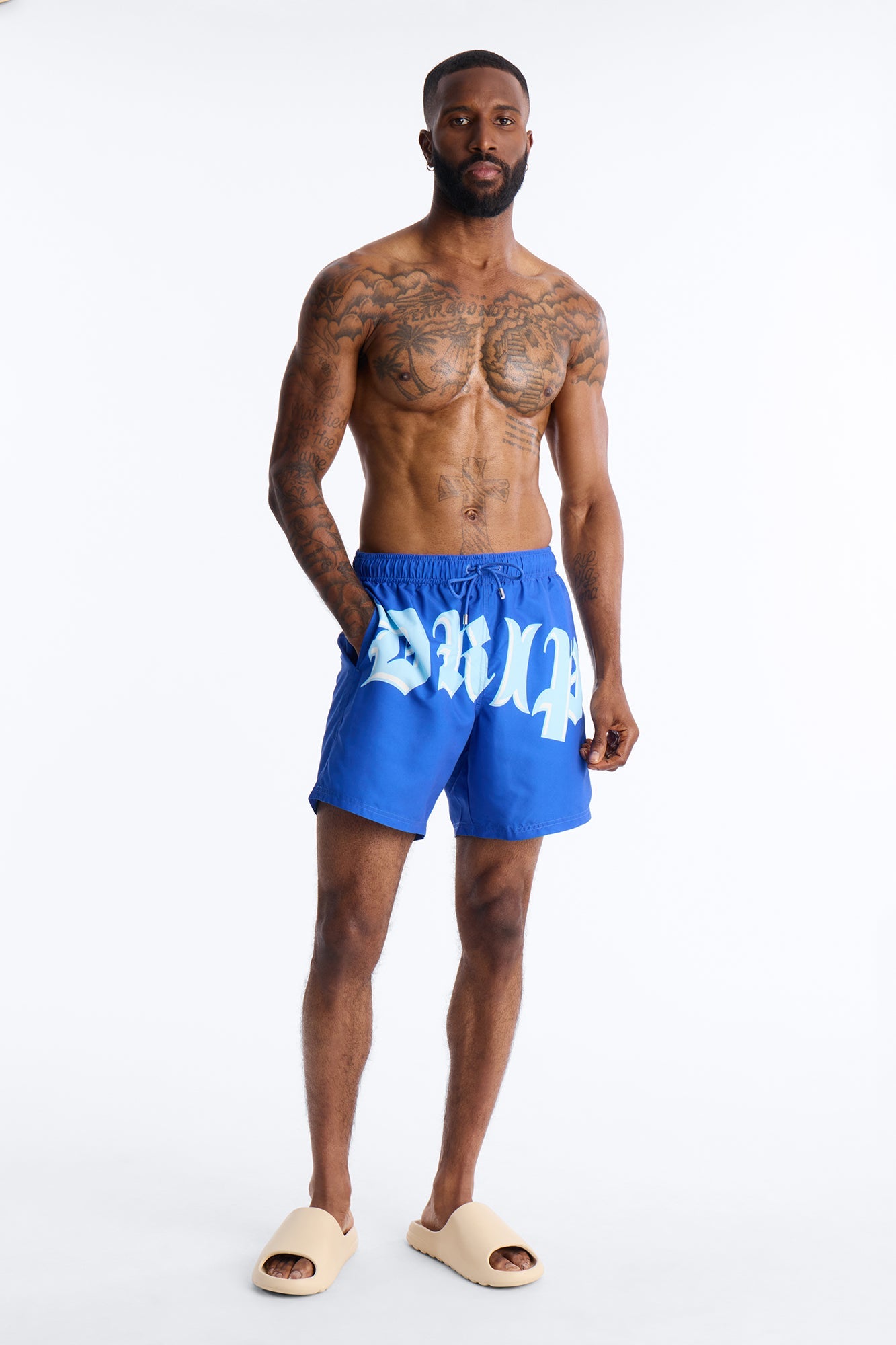 All The Drip Swim Trunk 7″ - Blue