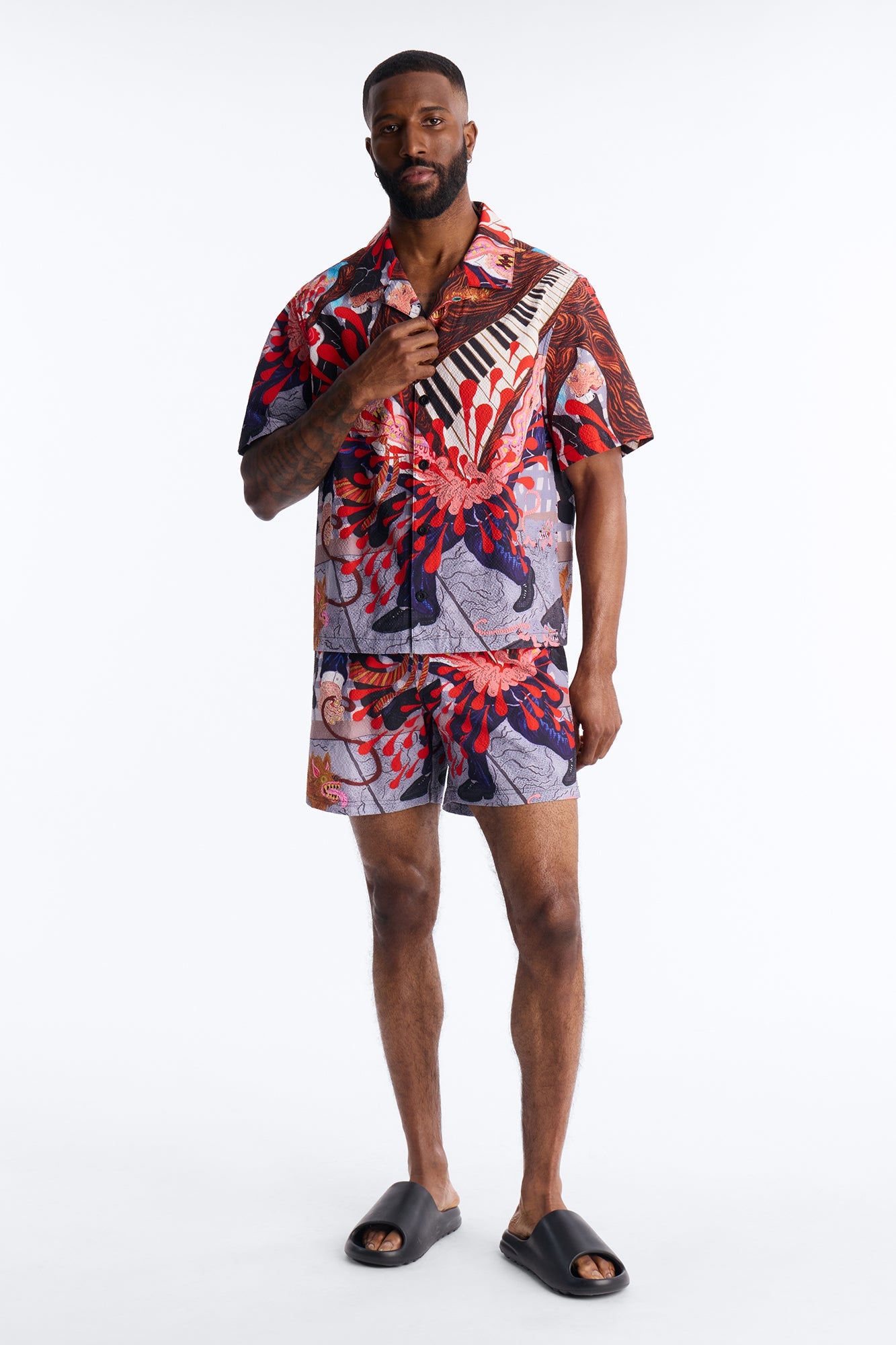Jazz Engine Seersucker Swim Trunk 6″ - Multi Color