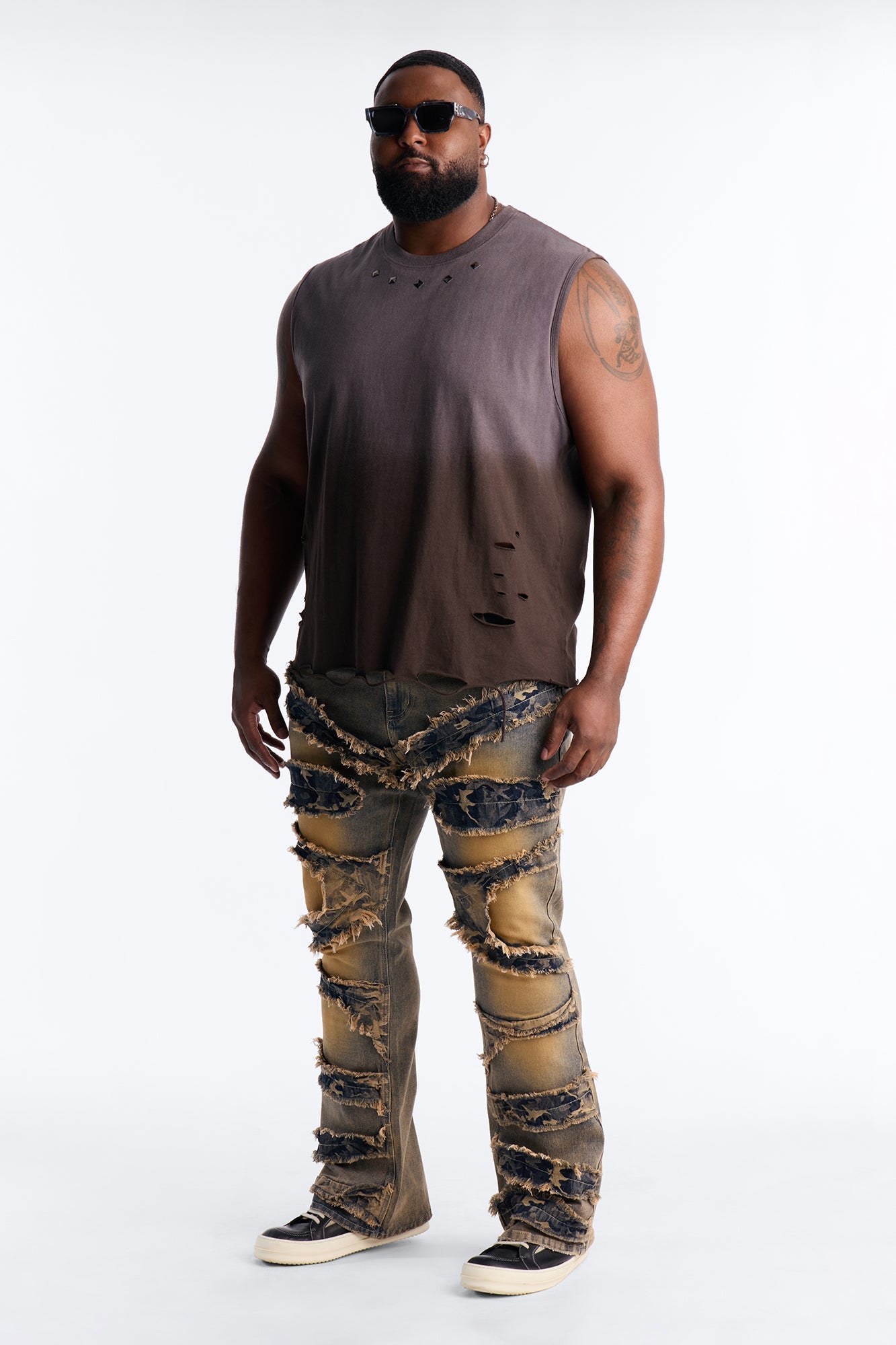 Stacked Skinny Flare With Tapestry Hit Jean - Vintage Wash