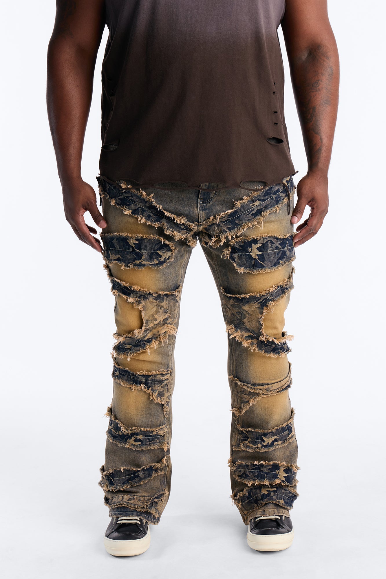 Stacked Skinny Flare With Tapestry Hit Jean - Vintage Wash