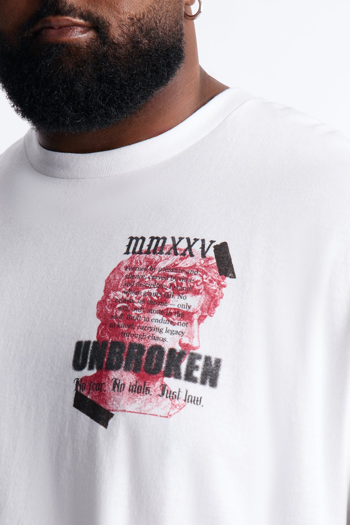 Unbroken And Focused Oversized Short Sleeve Tee - White