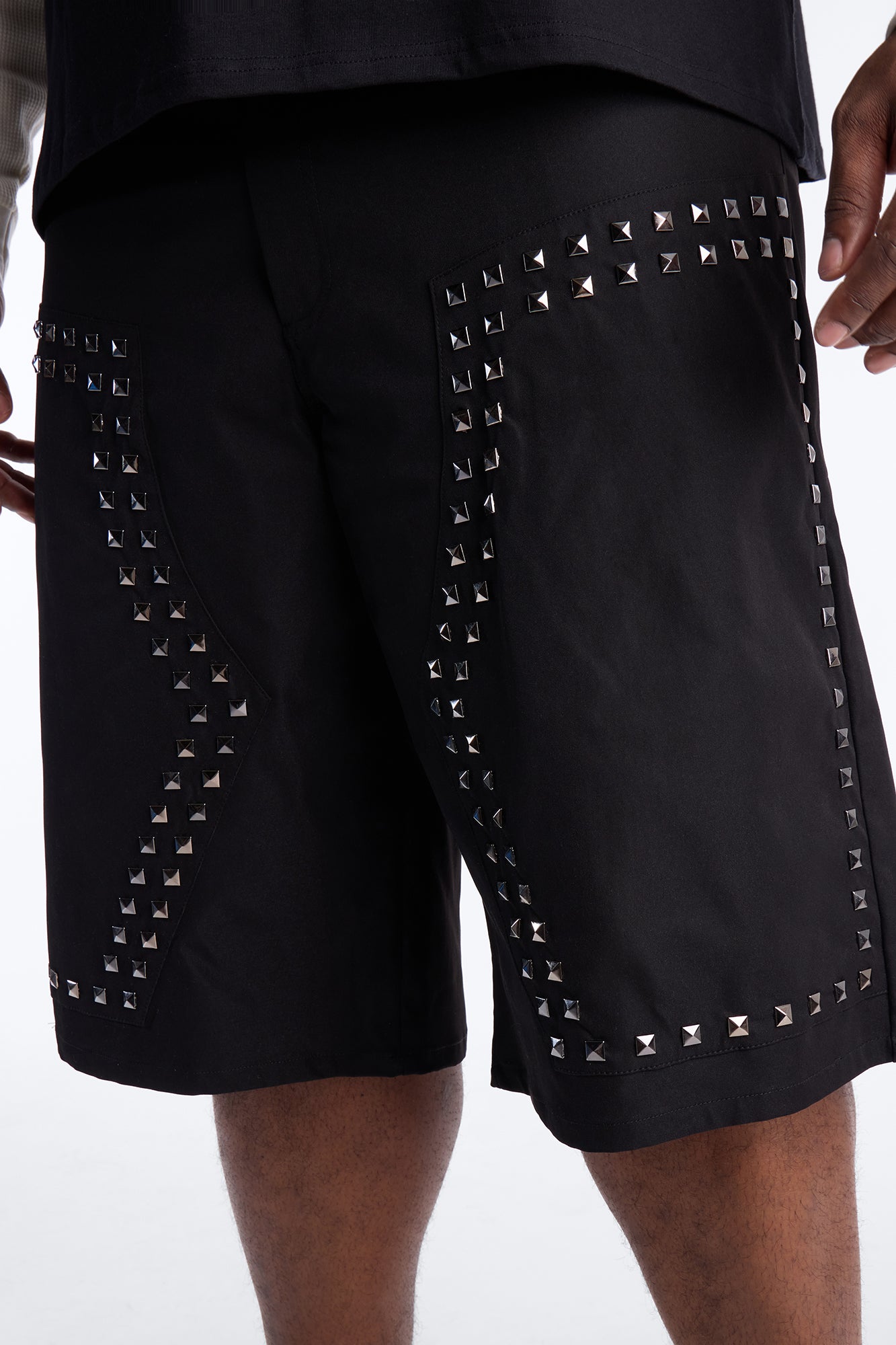 Baggy Silver Springs Studded Short - Black