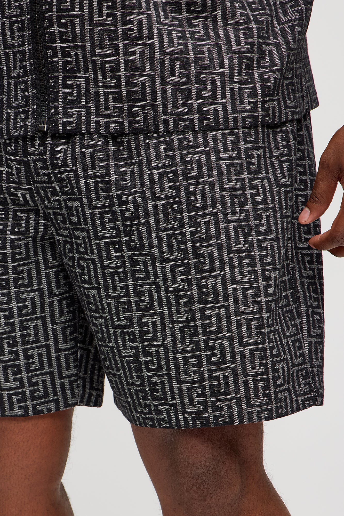 Fallon Jacquard Relaxed Shorts - Charcoal