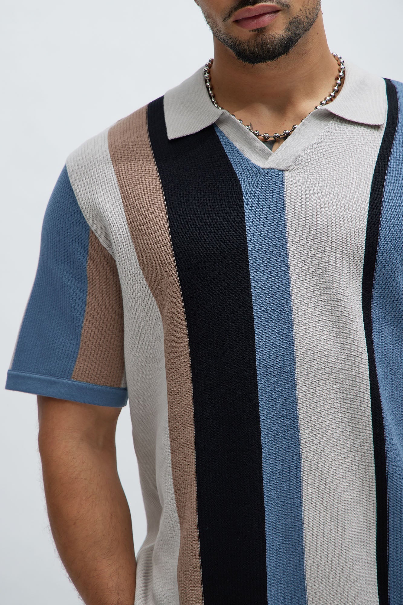 Kirk Knit Short Sleeve Polo - Taupe/combo