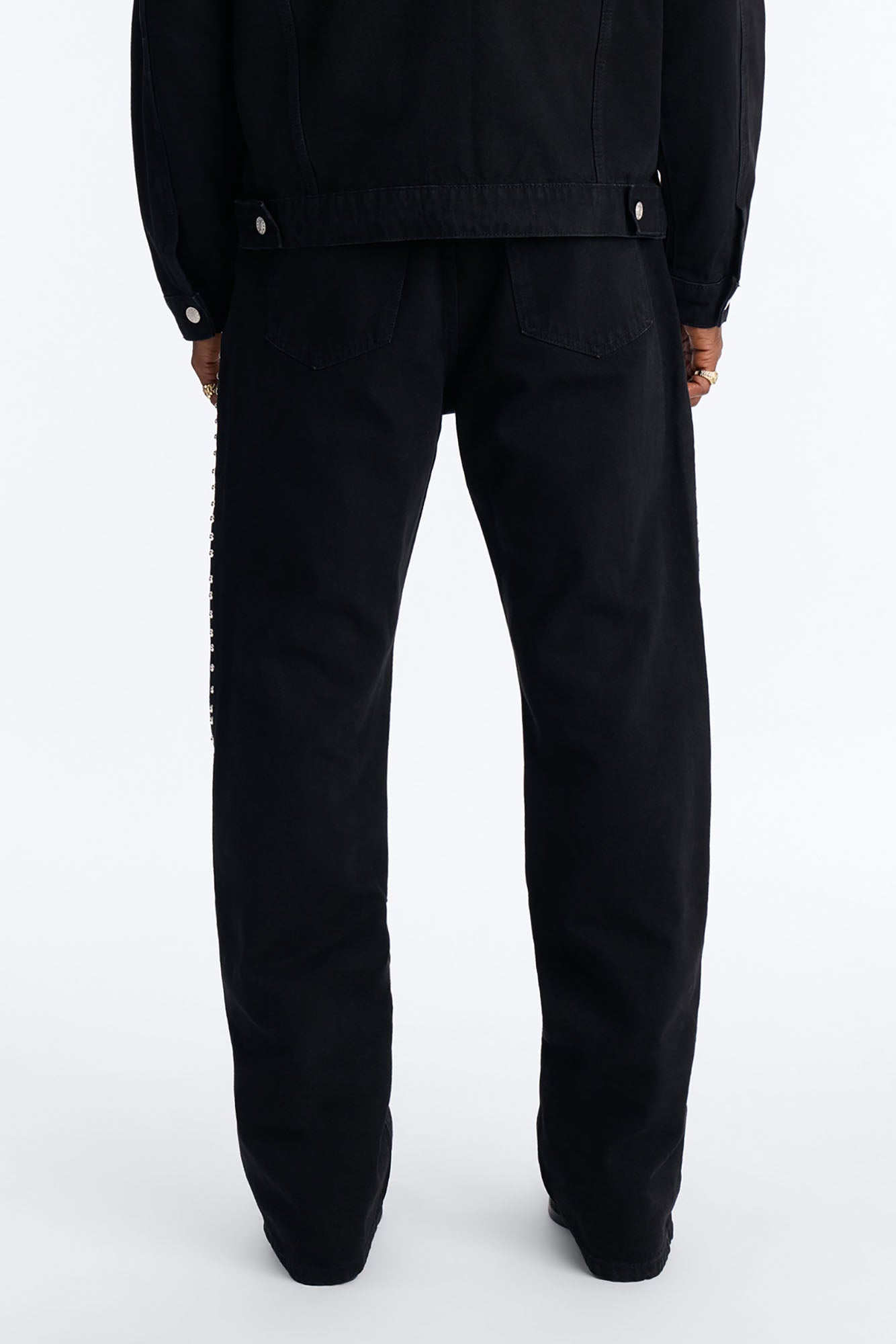Stacked Slim Flare Iron Outlaw Slit Jean - Black