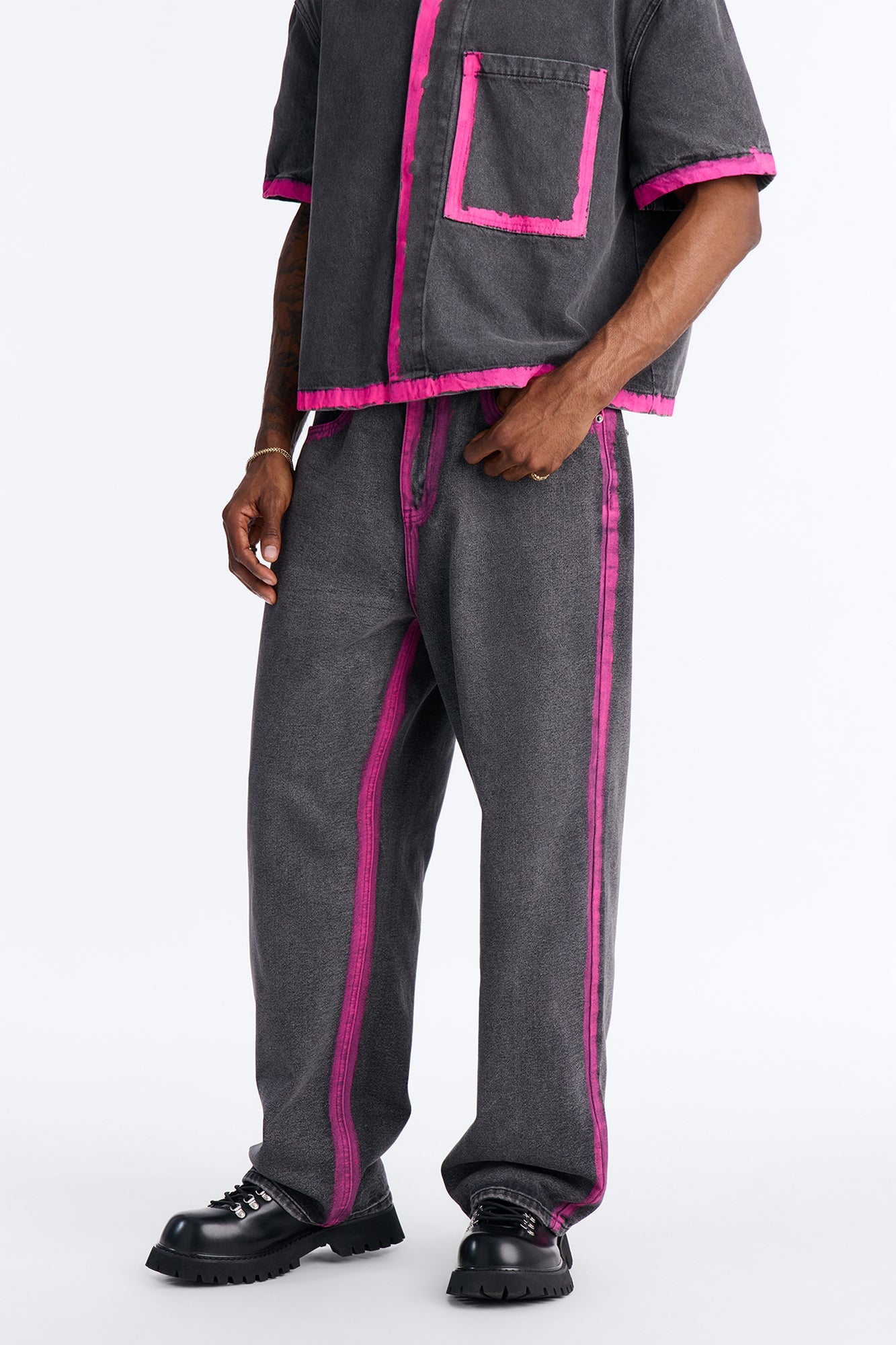 Baggy In My Aura Jeans - Black Wash