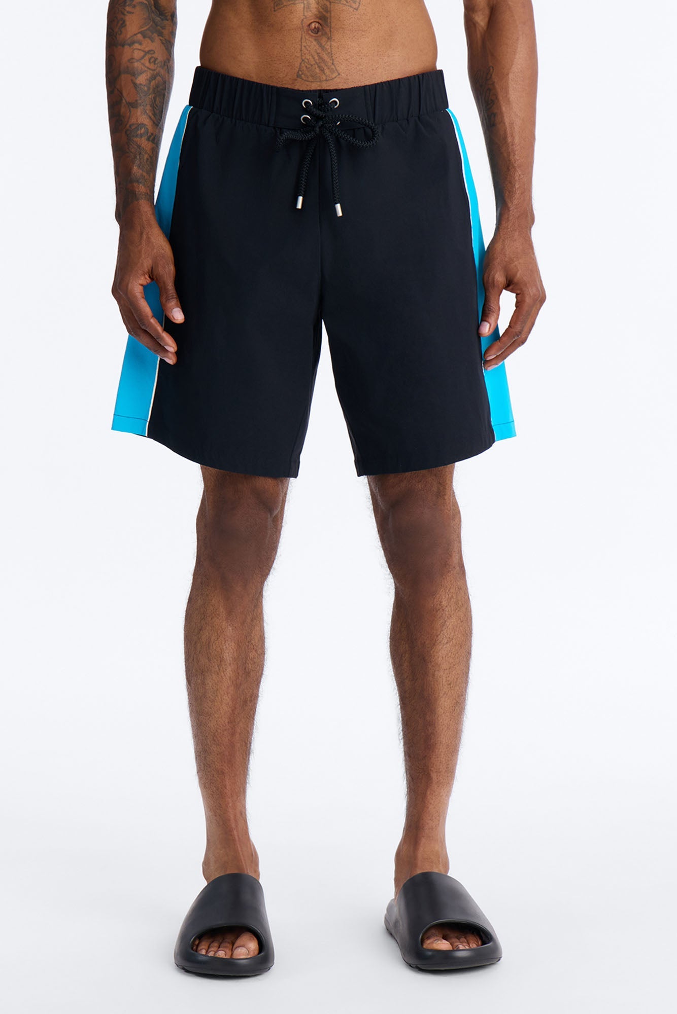 Everyday Stretch Paneled Boardshorts 9″ - Black/Blue