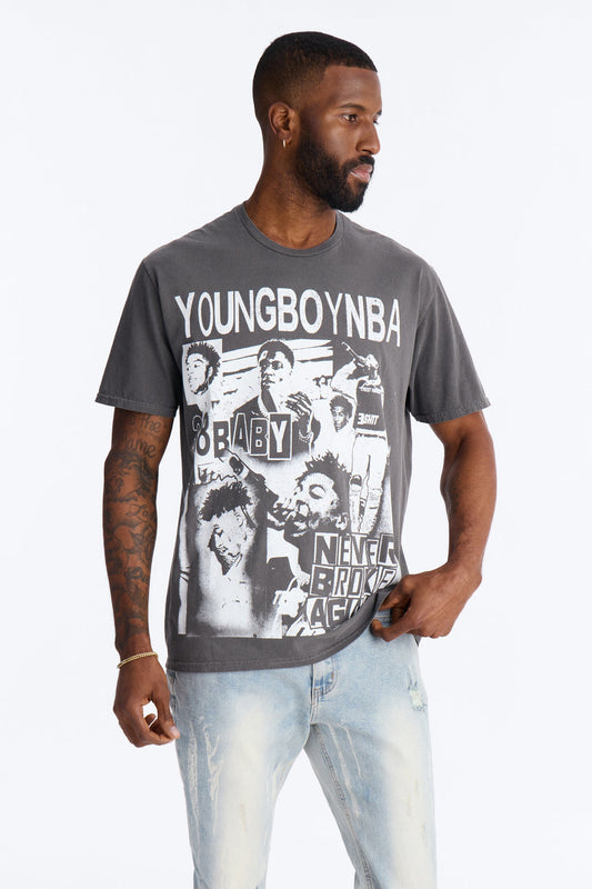 Youngboy NBA Vintage Short Sleeve Tee - Charcoal