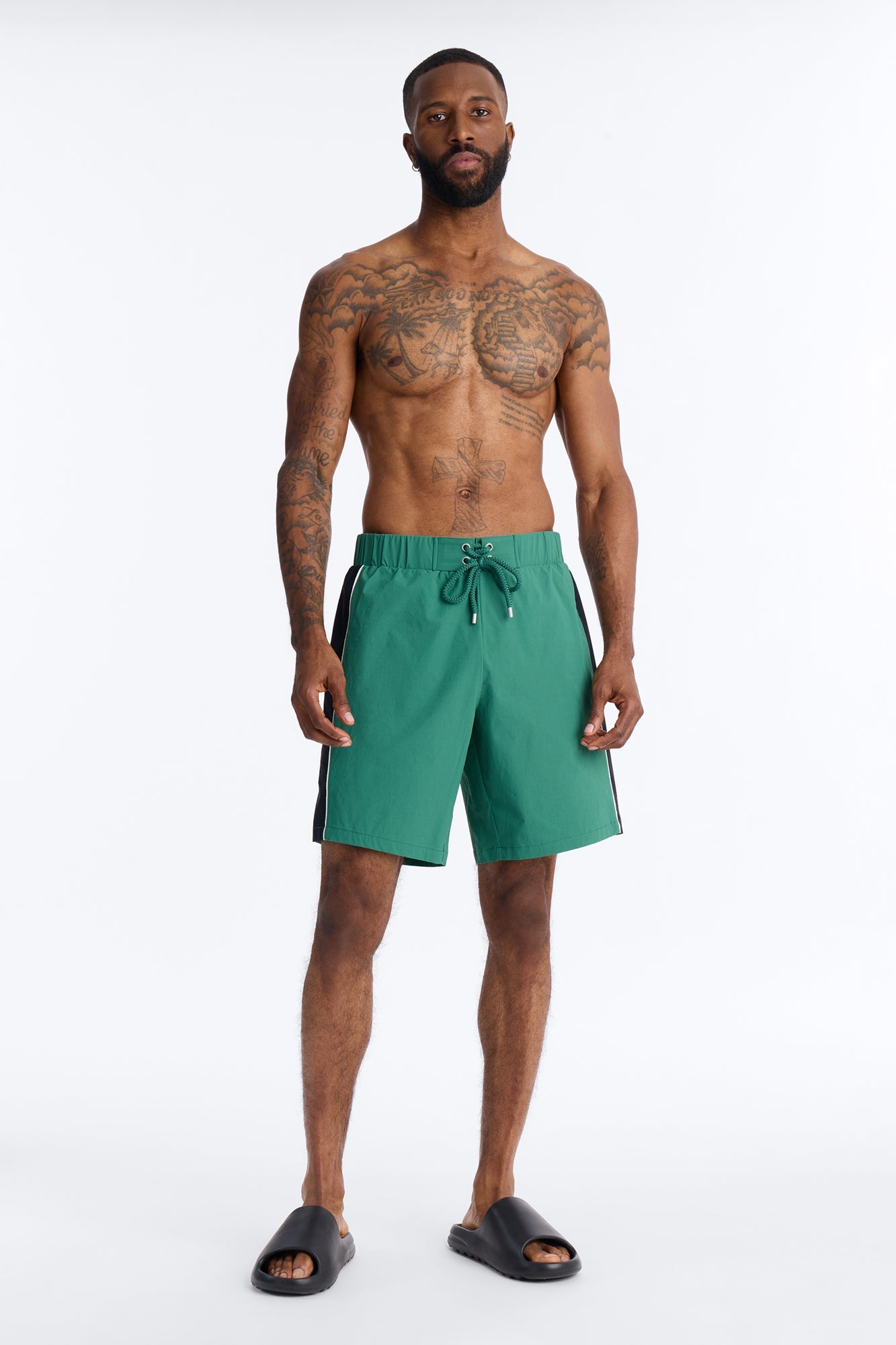Everyday Stretch Paneled Boardshorts 9″ - Green