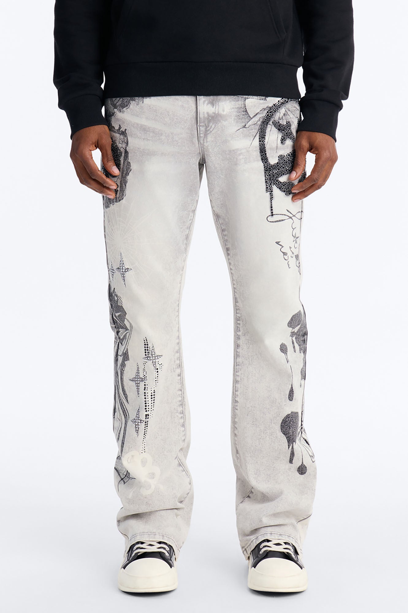 Stacked Skinny Flare Ace Royale Jean - Grey