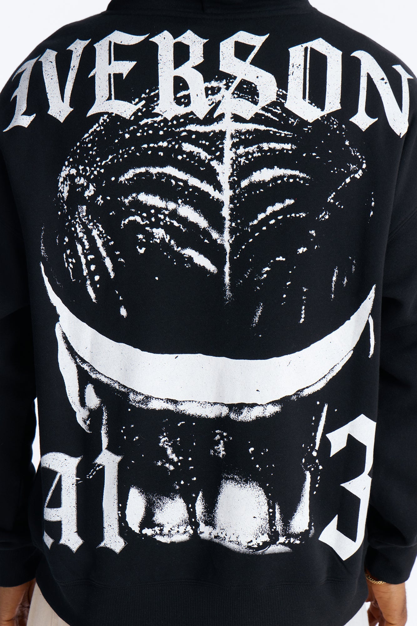 Allen Iverson MVP Embroidery Patch Oversized Hoodie - Black