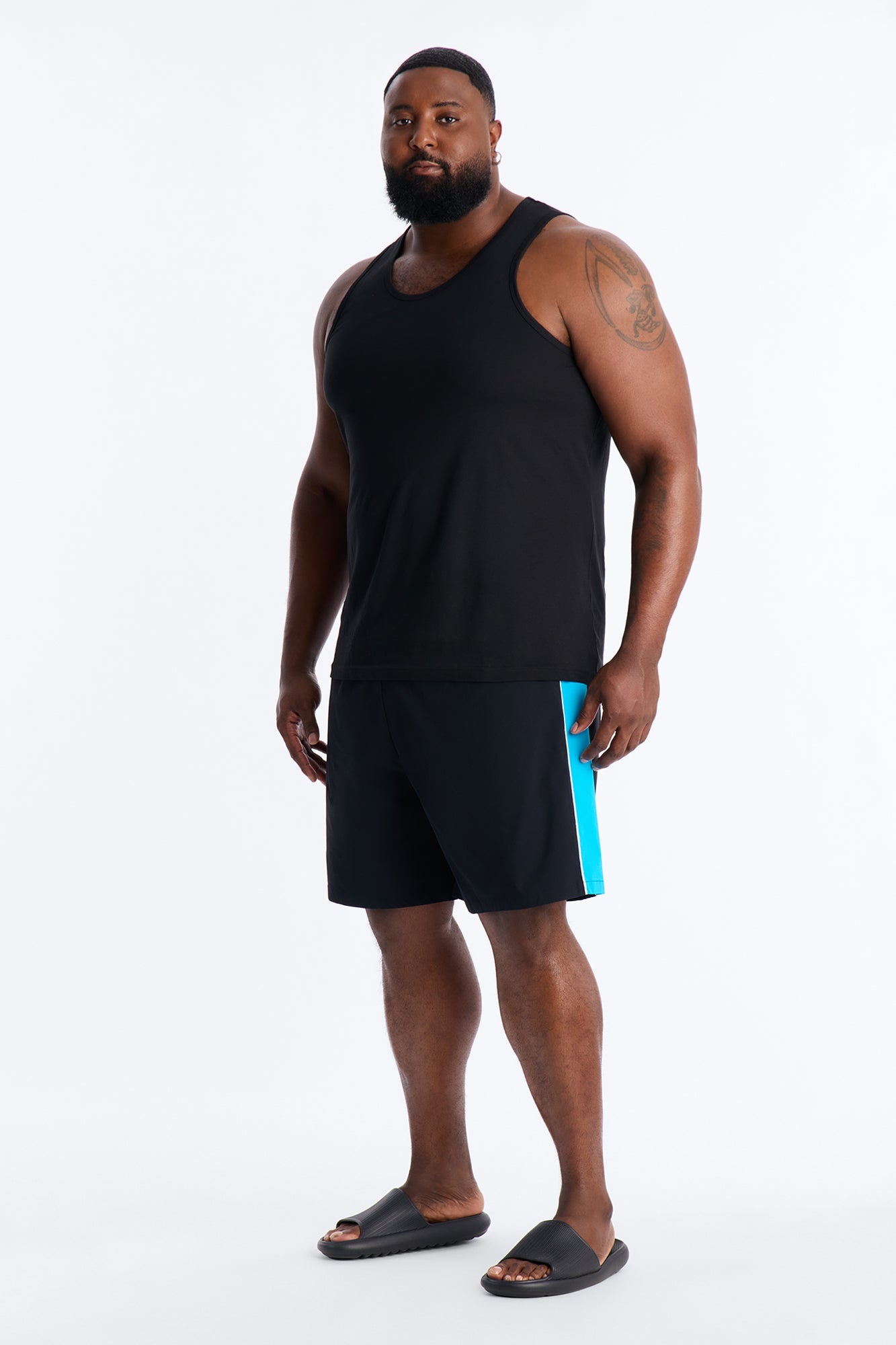 Everyday Stretch Paneled Boardshorts 9″ - Black/Blue