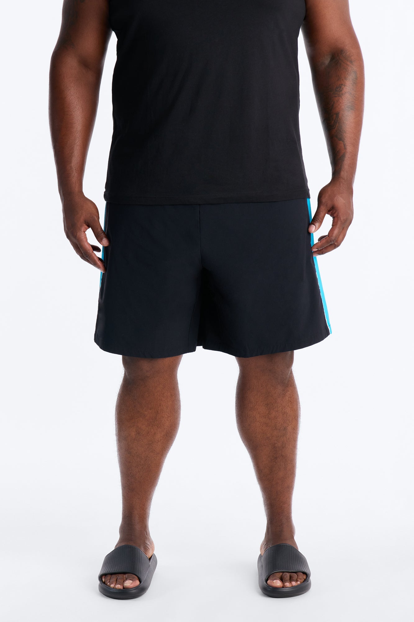 Everyday Stretch Paneled Boardshorts 9″ - Black/Blue