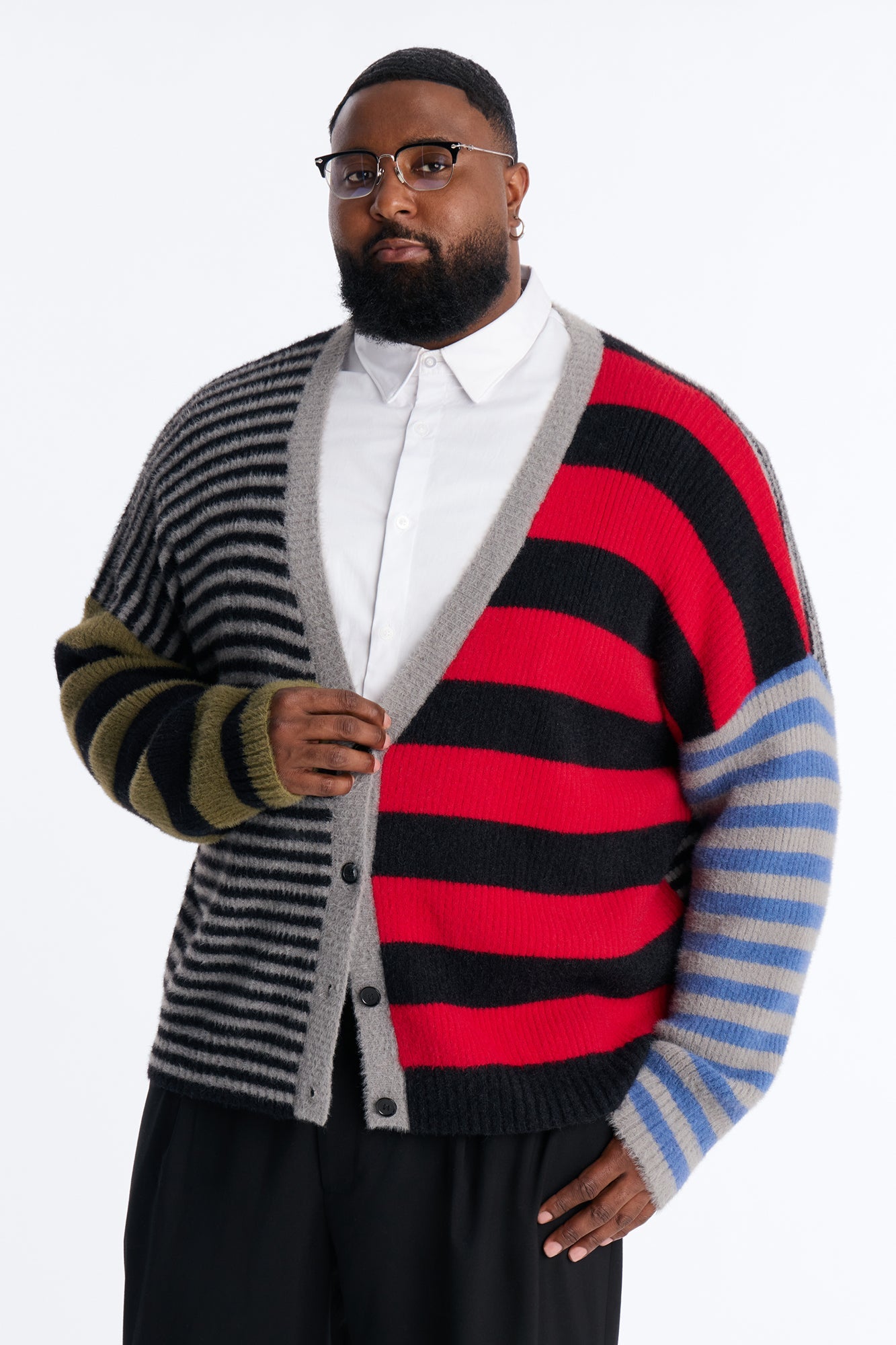 Wild Thing Stripe Knit Cardigan Sweater - Multi Color