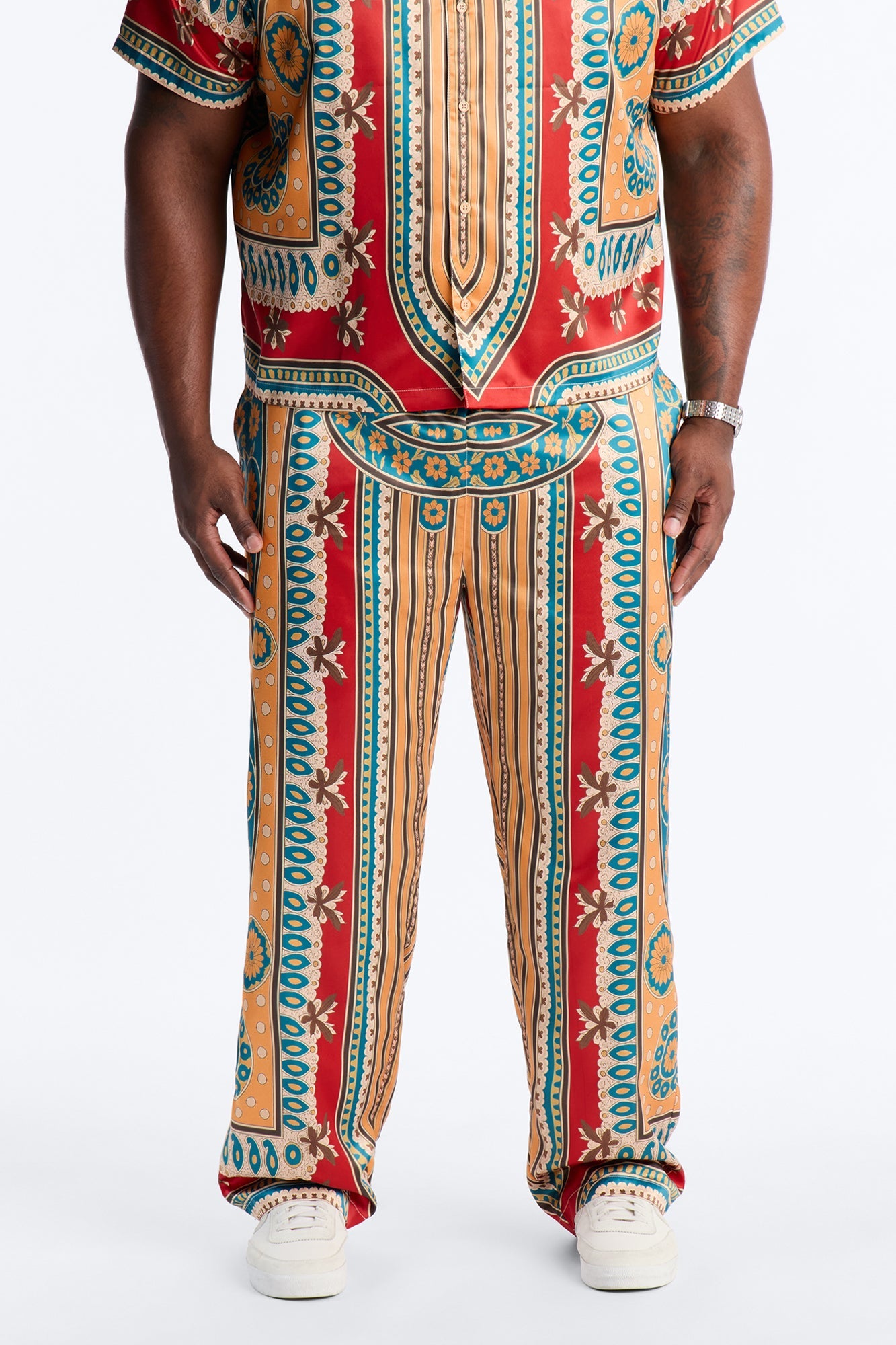 Monaco Straight Pants - Burgundy