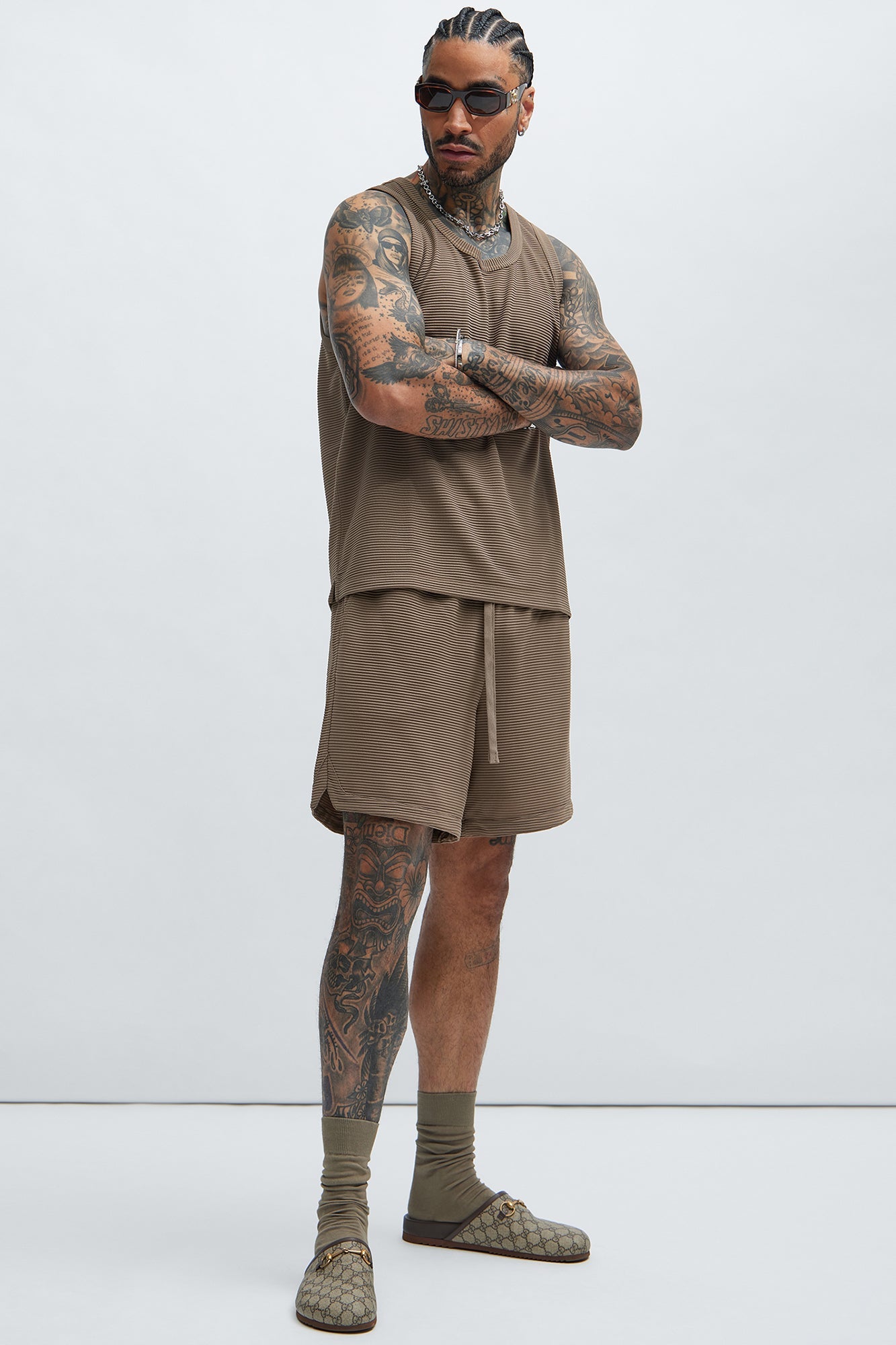 Zyler Textured Shorts - Taupe