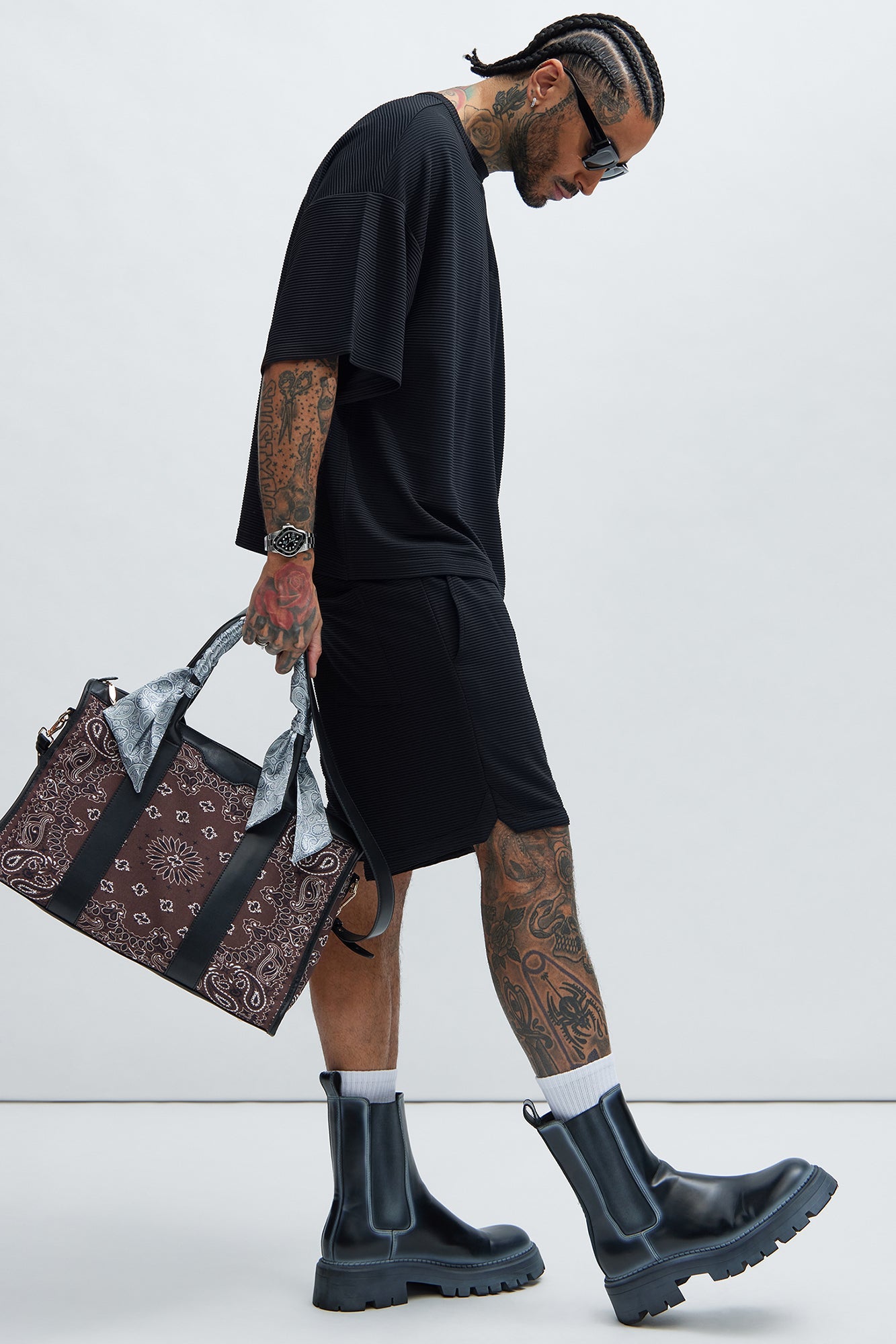 Zyler Textured Shorts - Black
