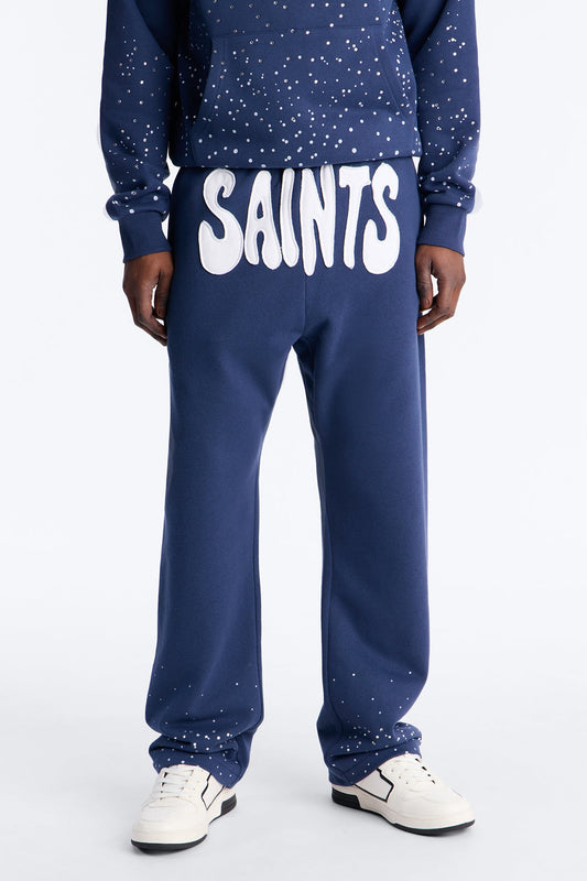 Saints Rhinestones Sweatpants - Navy