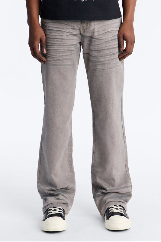 Worn In Stacked Slim Flare - Grey