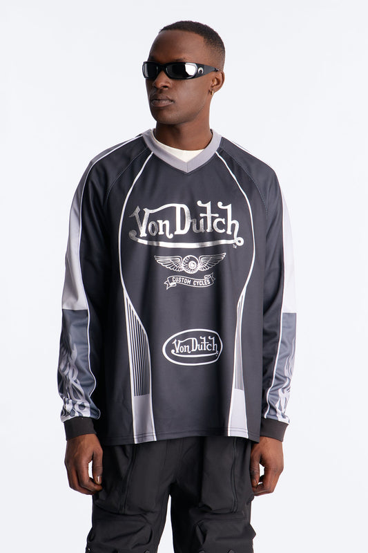 Von Dutch Chrome Flame Jersey - Black