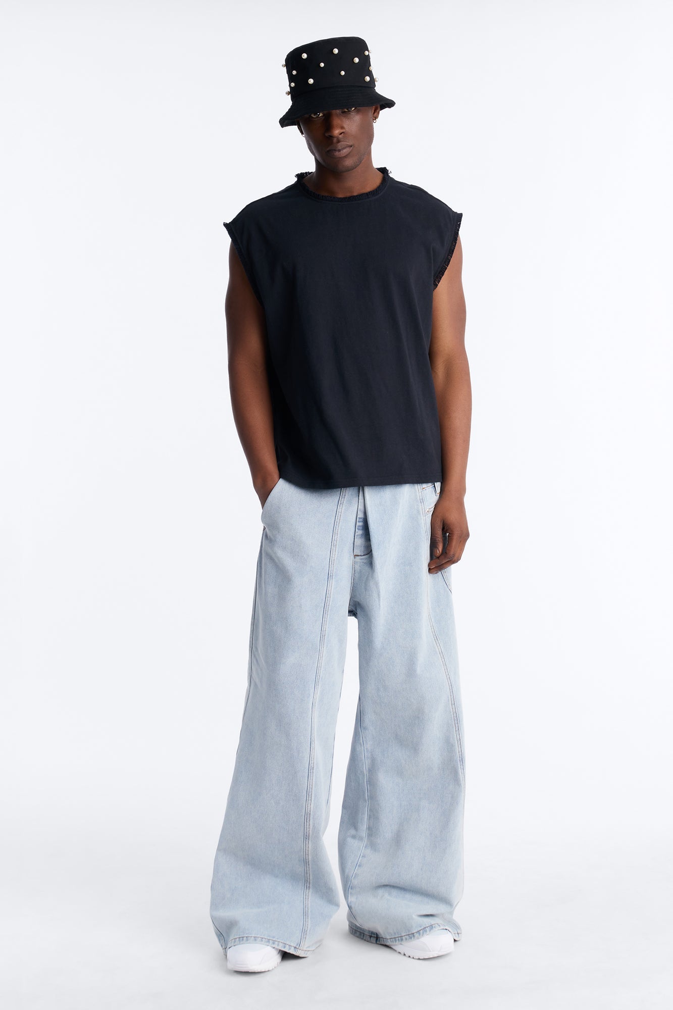 Baggy Crossover Come Again Jean - Light Wash