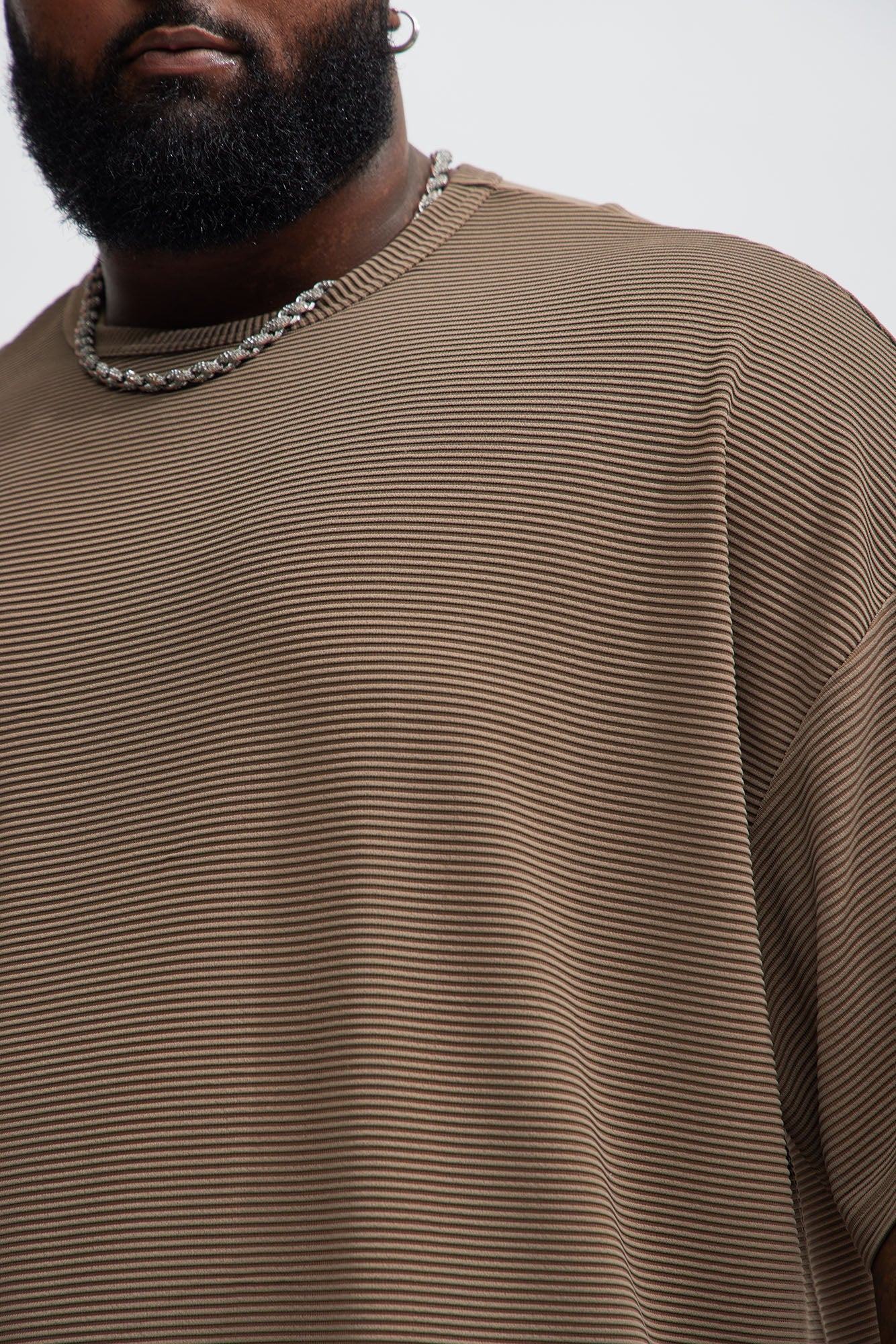 Zyler Textured Boxy Short Sleeve Tee - Taupe