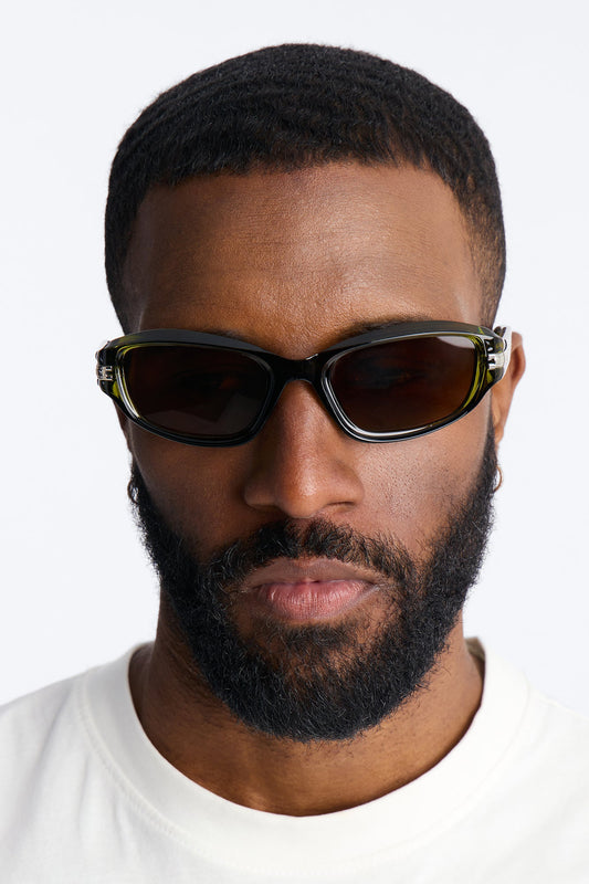 Acid Glow Flux Sunglasses - Olive