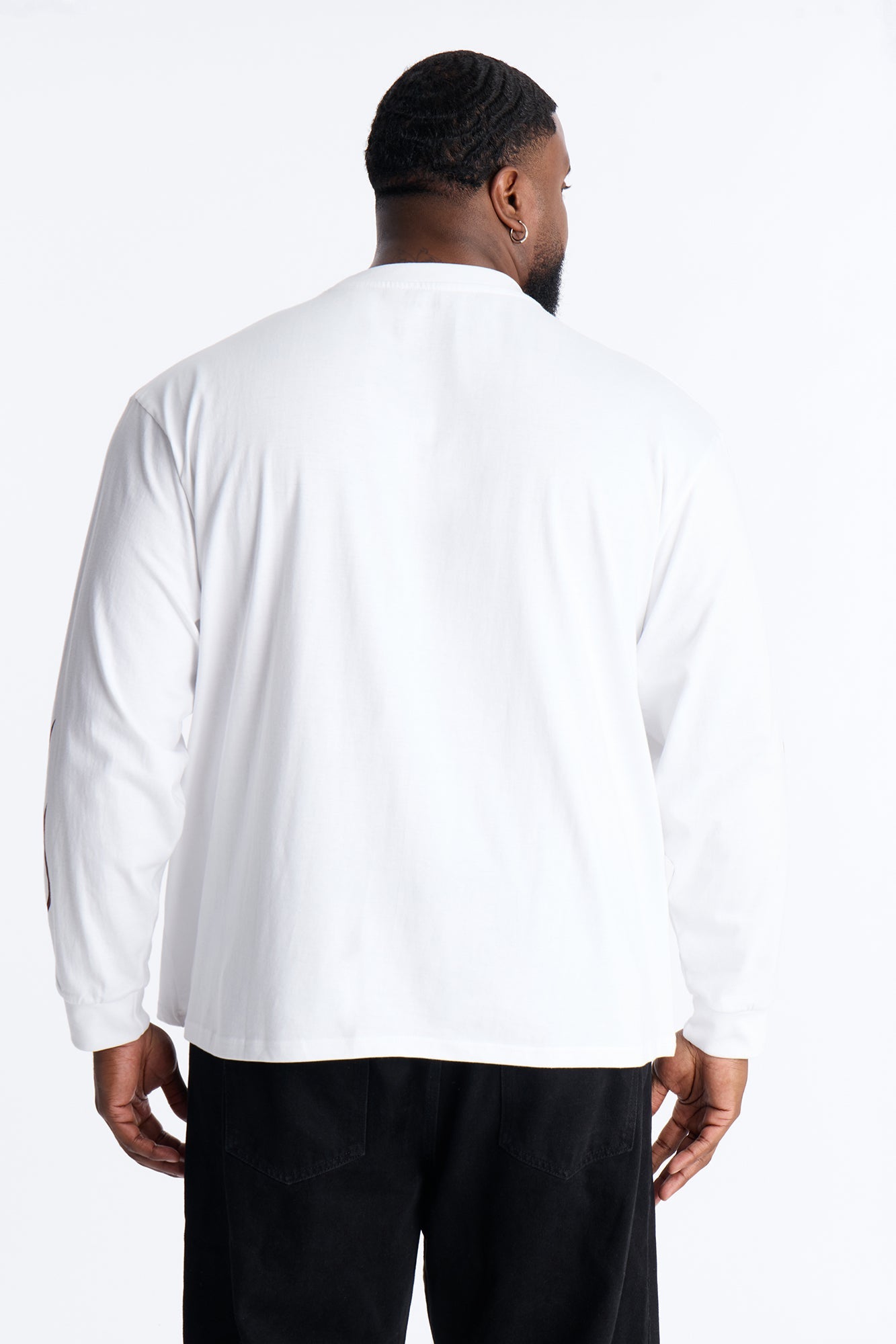 American Custom Motorcycle Oversized Long Sleeve Tee - White