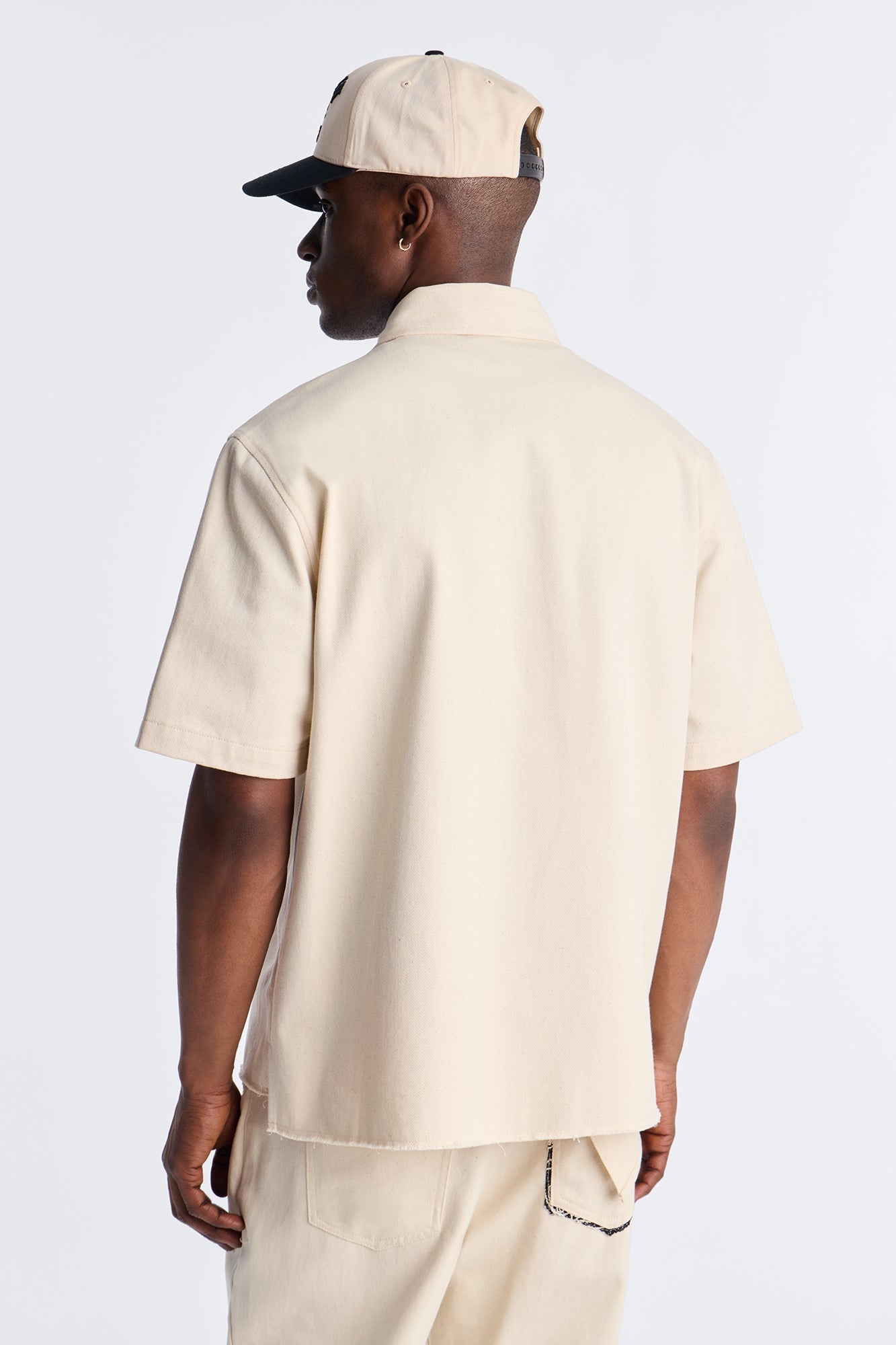 Textured Paradise Thread Zip Shirt - Cream