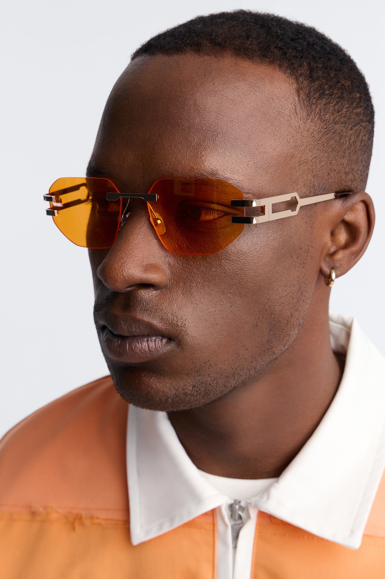 Statement Angular Sunglasses - Orange