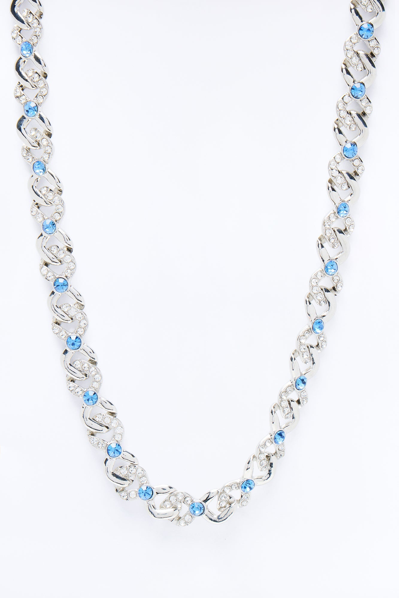 Frosted Tide Chain Necklace - Silver