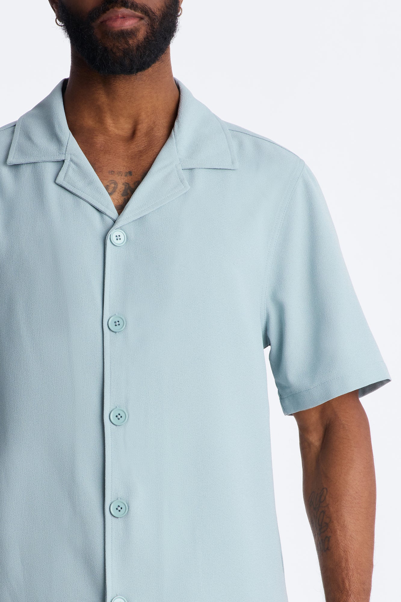 Golden Hour Short Sleeve Button Up - Slate Grey