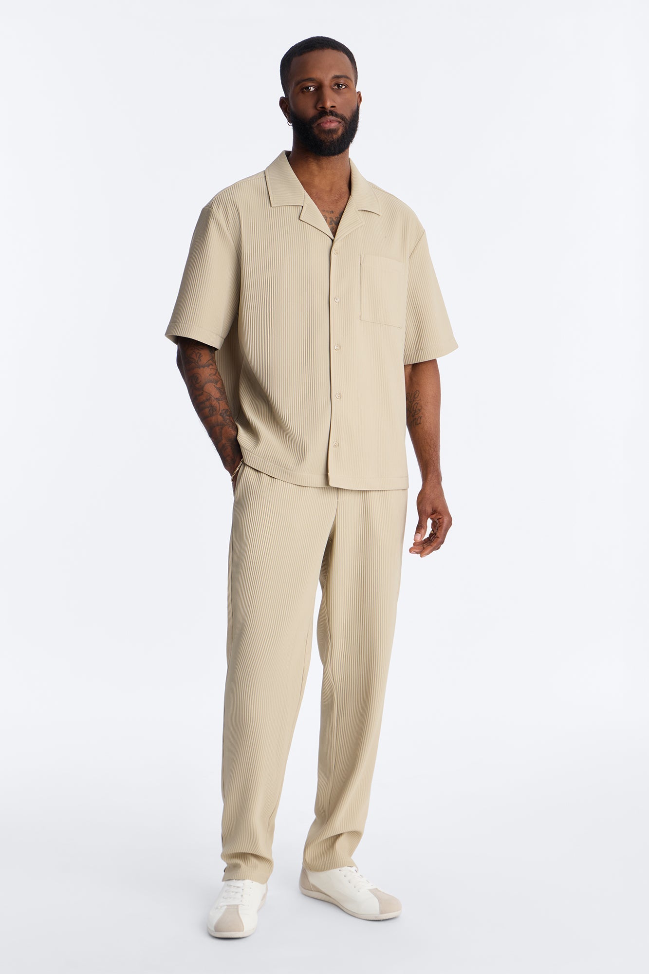 Show Up Slim Slit Pants - Stone