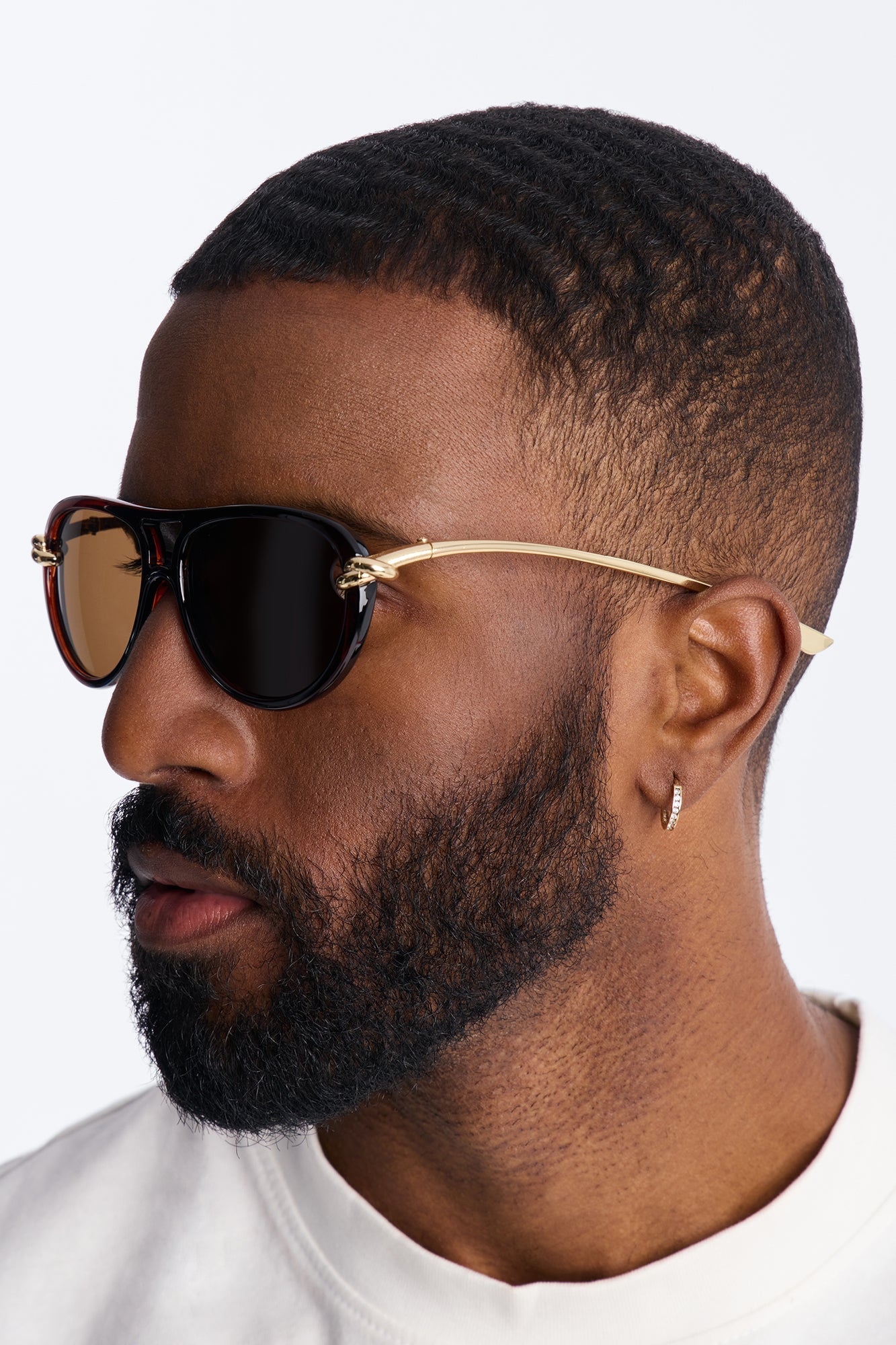 Retro Appeal Aviator Sunglasses - Gold/Brown