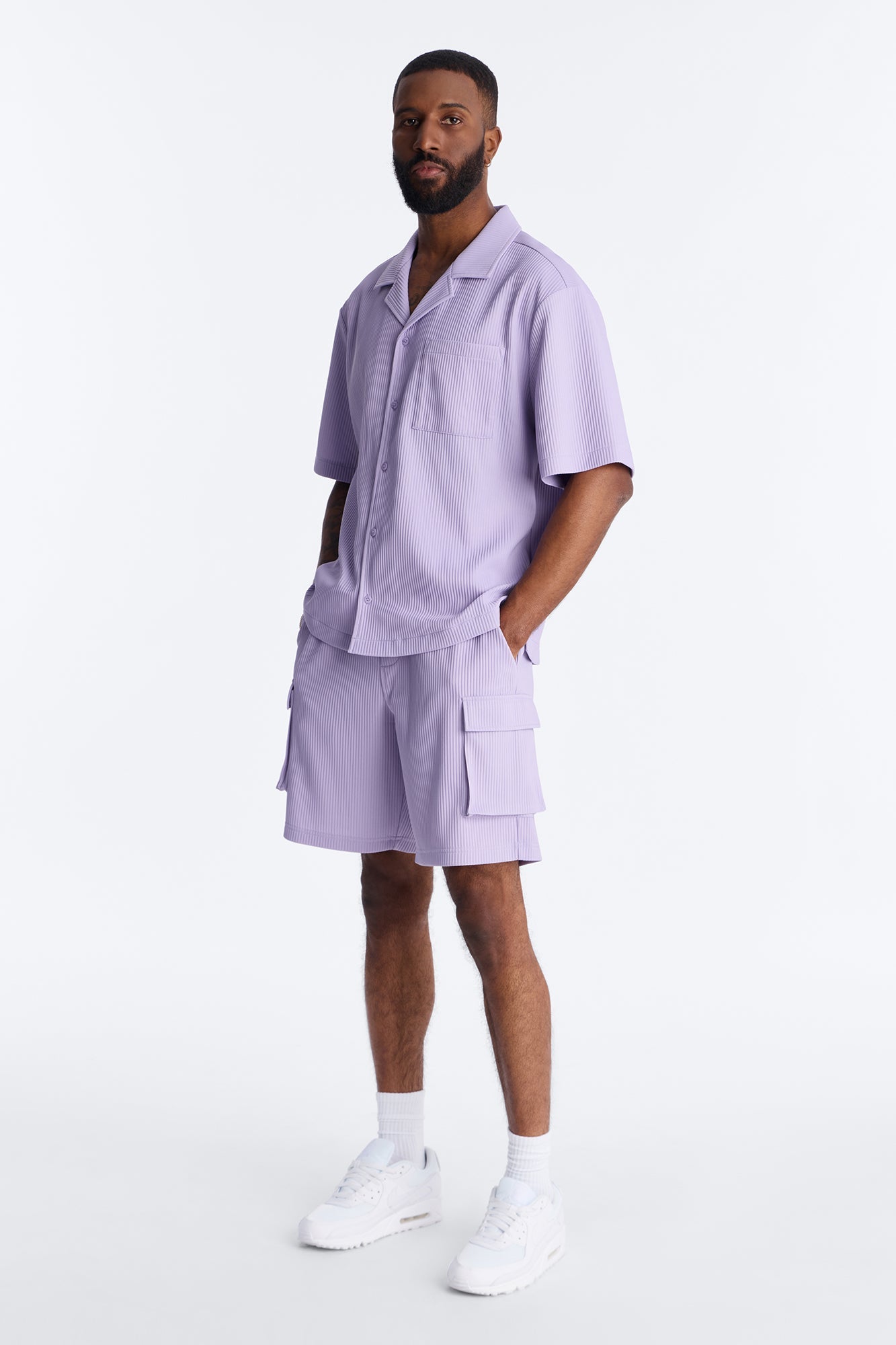Show Up Relaxed Cargo Short - Lavender