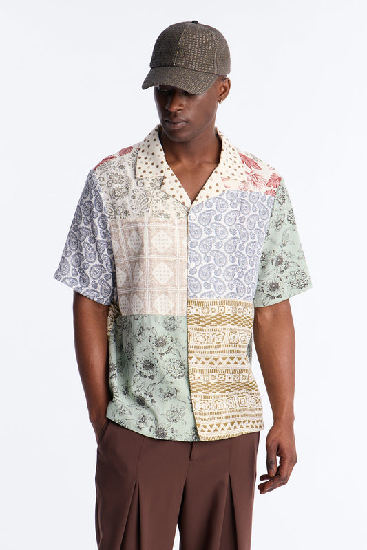 Horizon Cuban Collar Shirt - Multi Color