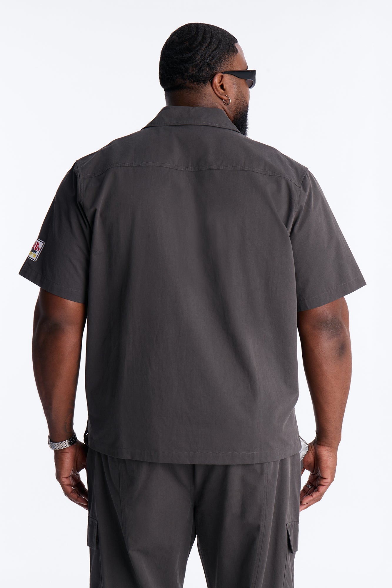 Social Project Button Up Shirt - Grey