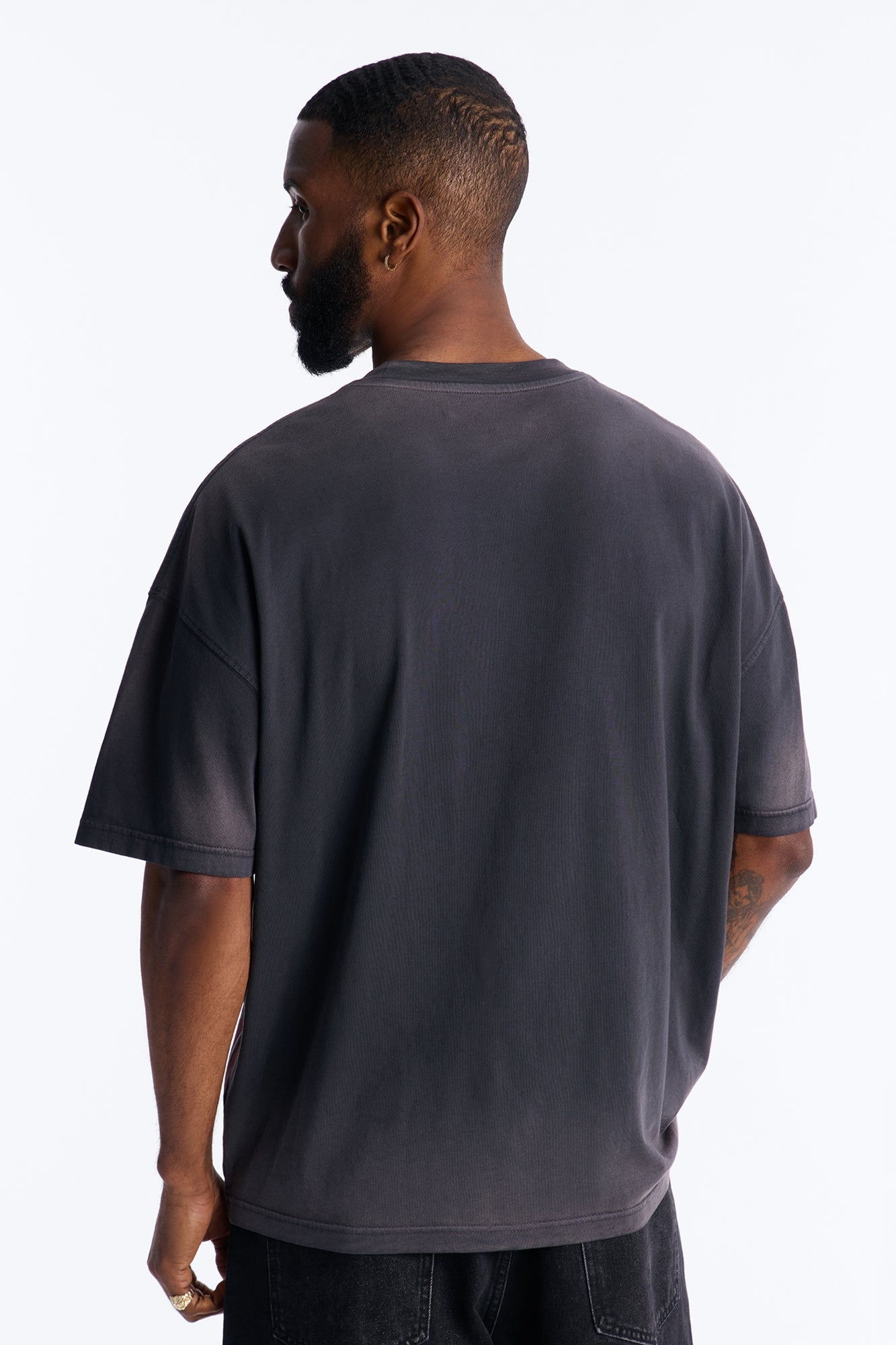 Flaming Outline Short Sleeve Tee - Black