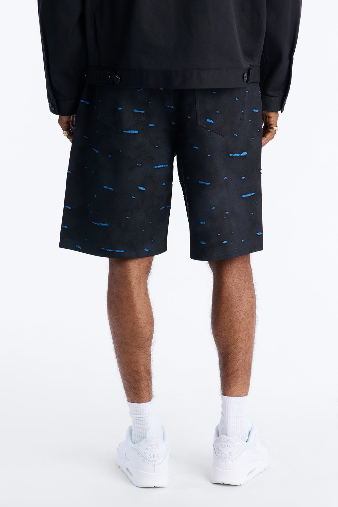 Relaxed Faded Moments Distressed Short - Bleach Blue Wash