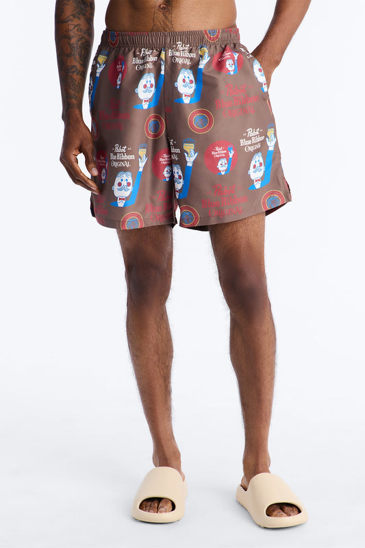 Blue Ribbon Printed Swim Trunk 7″ - Multi Color