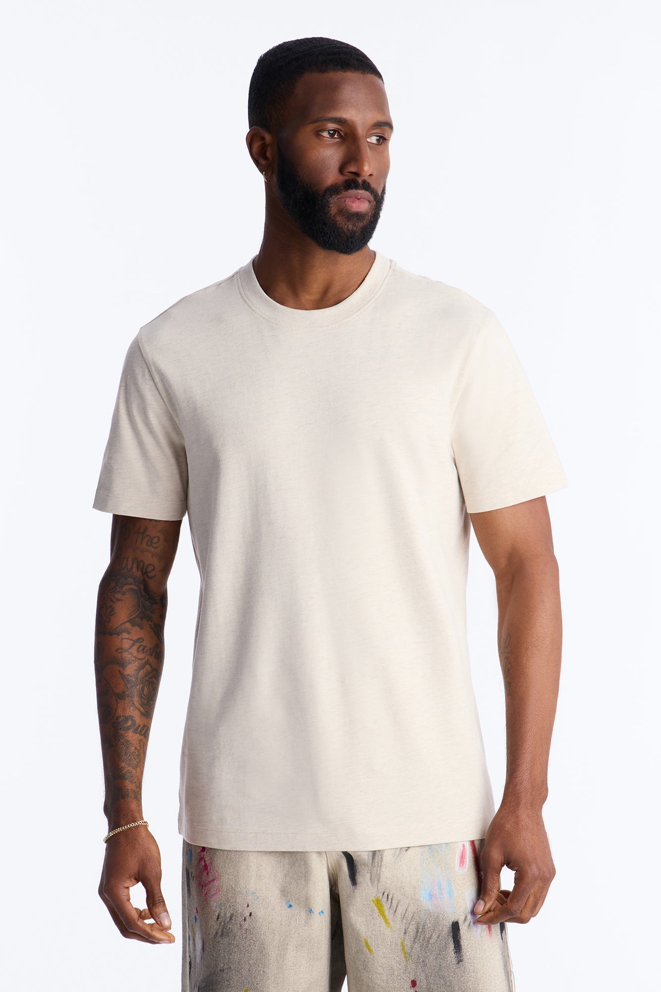 Essential Short Sleeve Crew Tee - Oatmeal